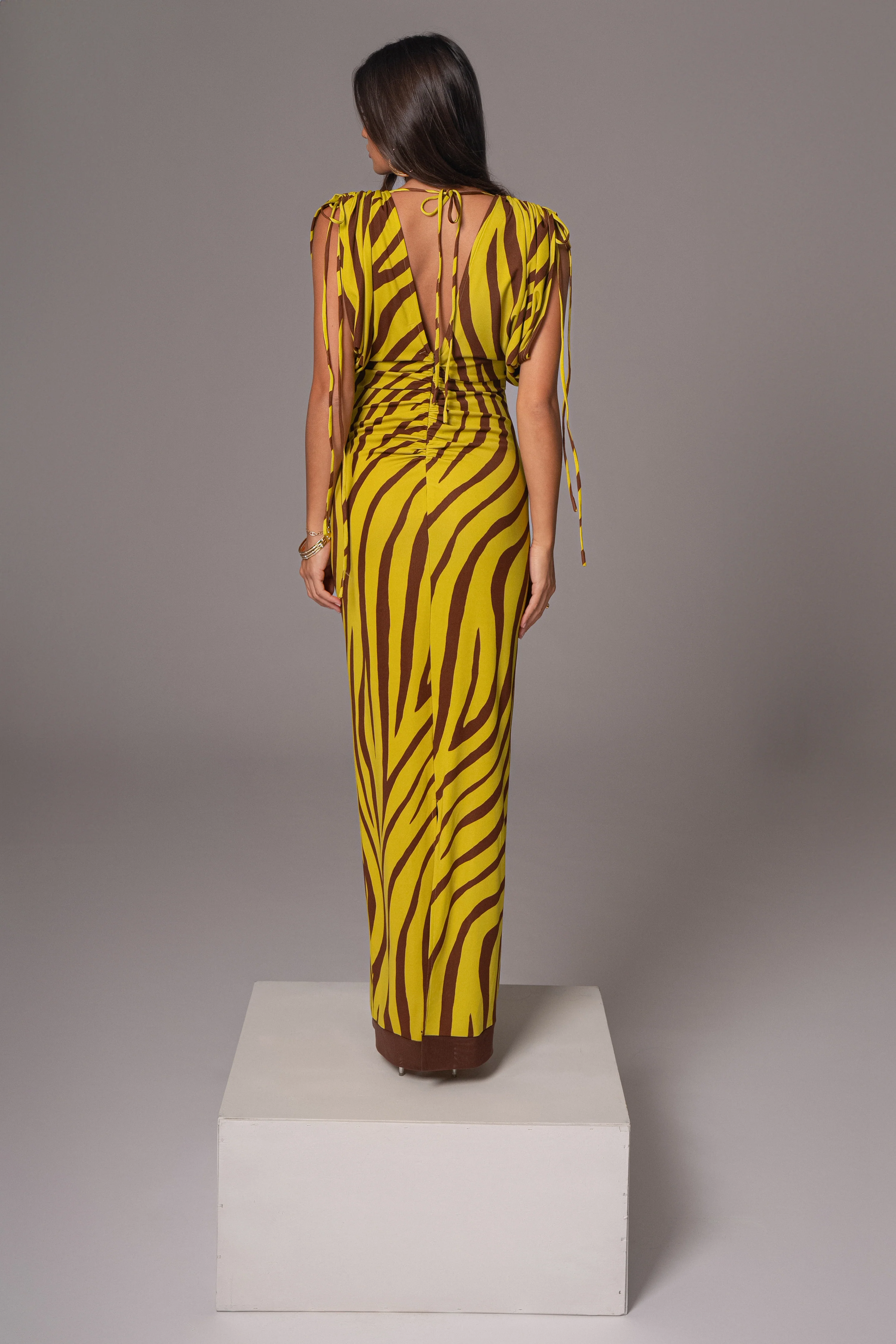 Lime Print Occasion Print Maxi Dress - Image 13