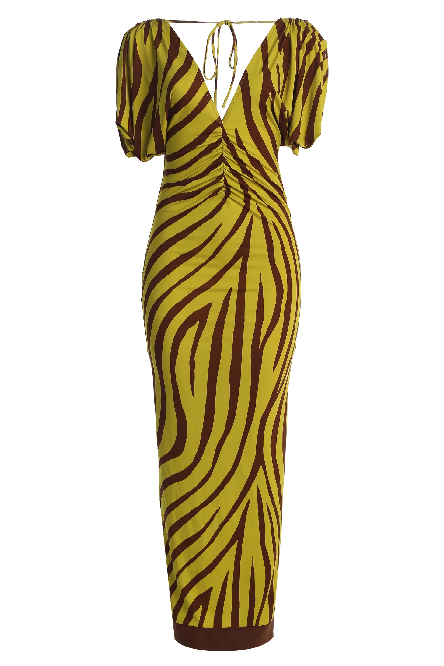 Lime Print Occasion Print Maxi Dress - Image 3