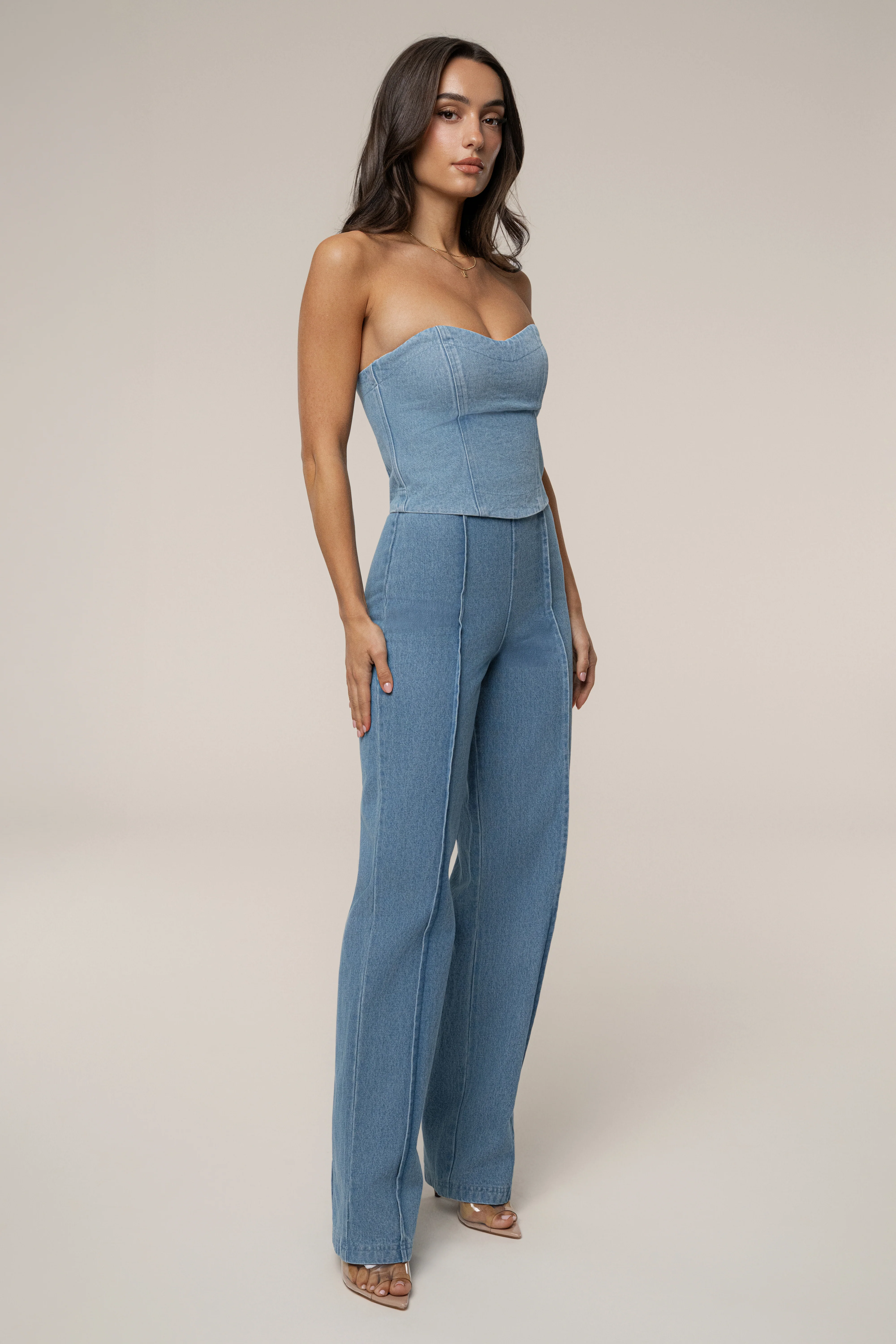 Medium Wash All You Need Denim Corset - Image 6