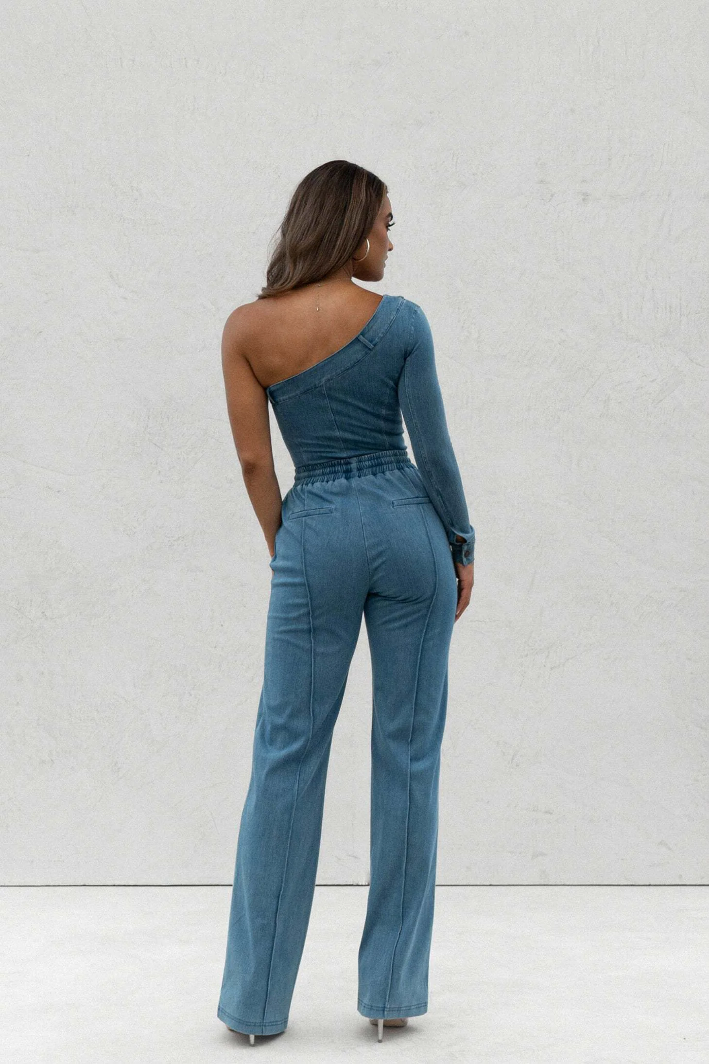 Medium Wash Button Me Up Bodysuit - Image 19