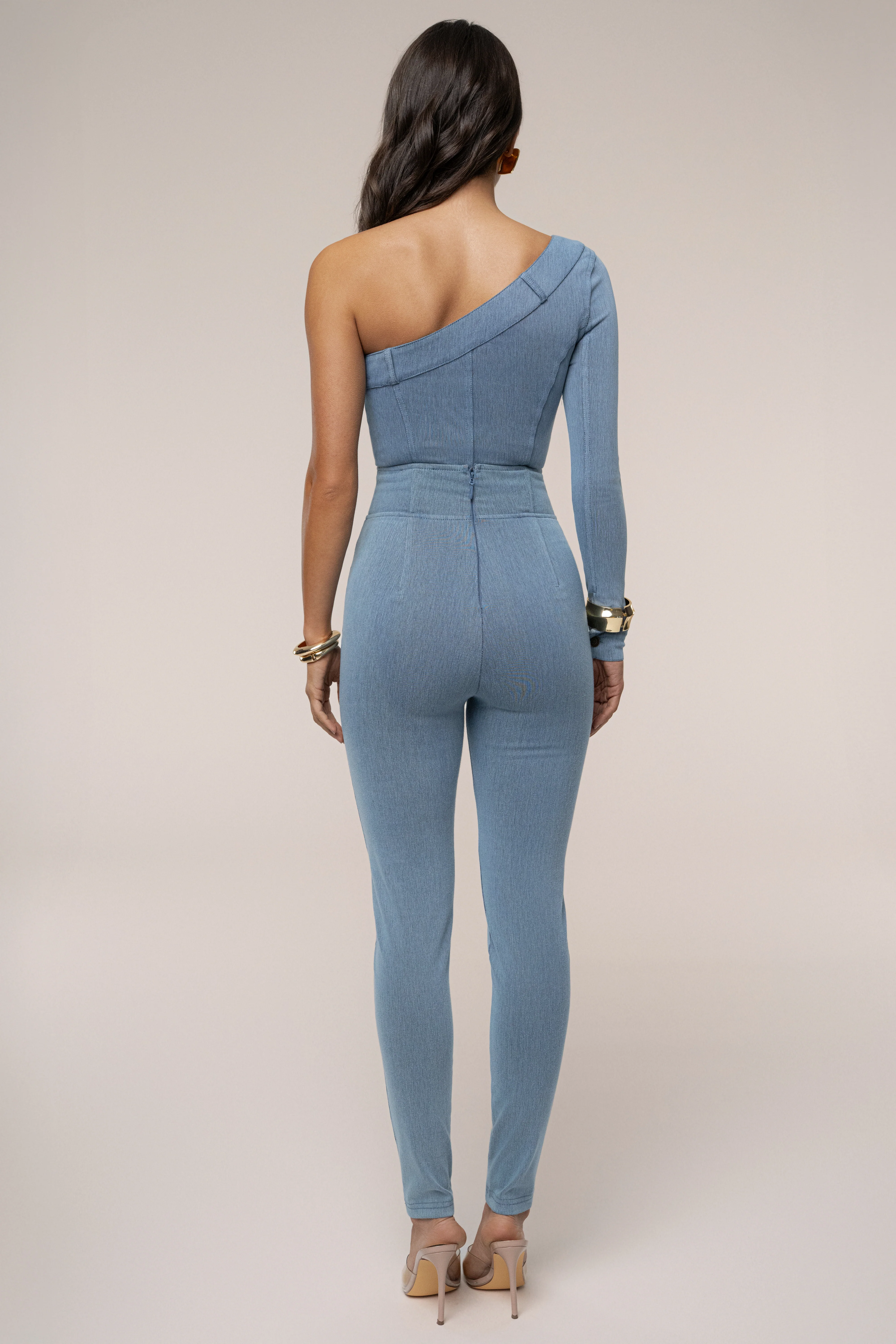 Medium Wash Button Me Up Bodysuit - Image 20