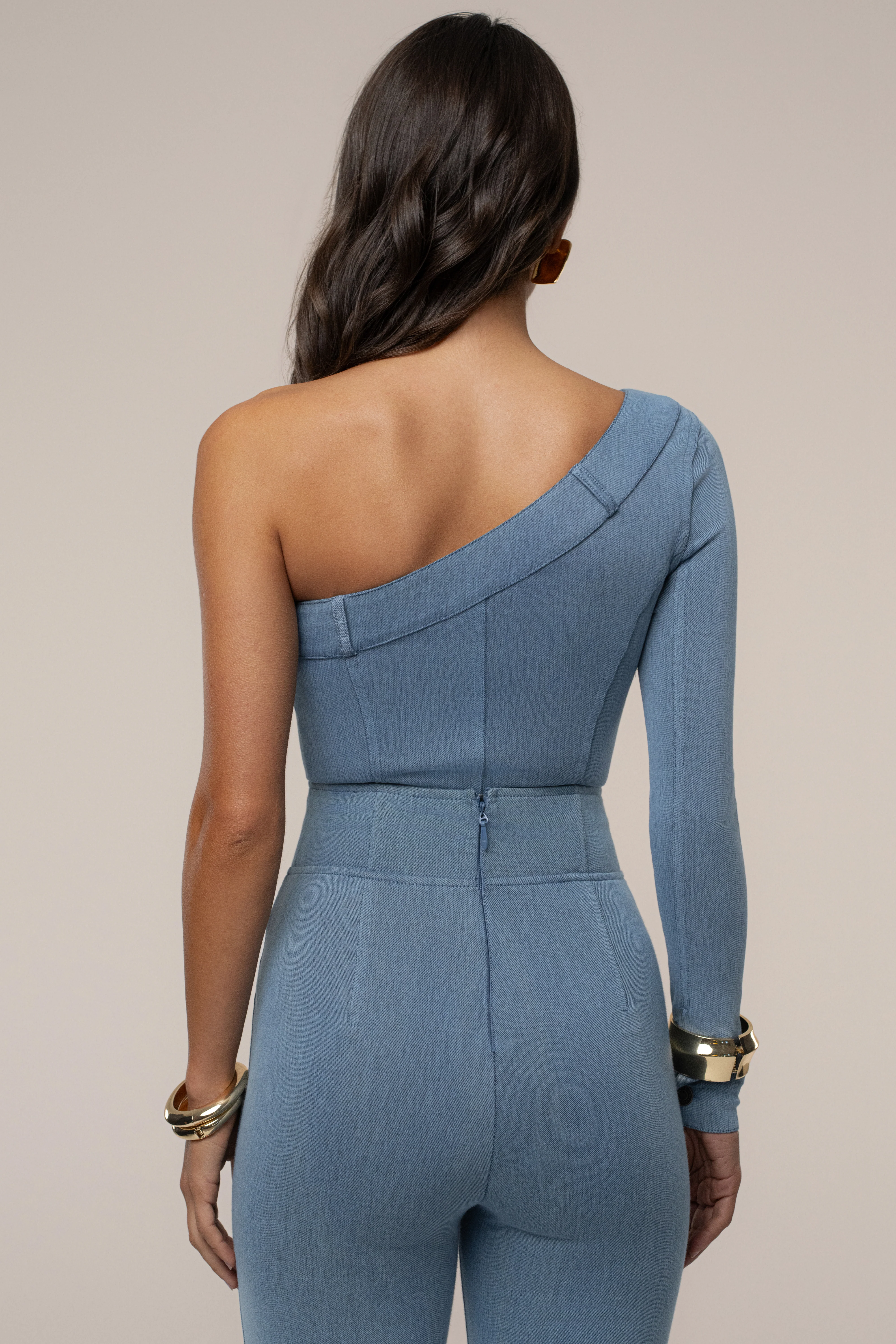 Medium Wash Button Me Up Bodysuit - Image 21