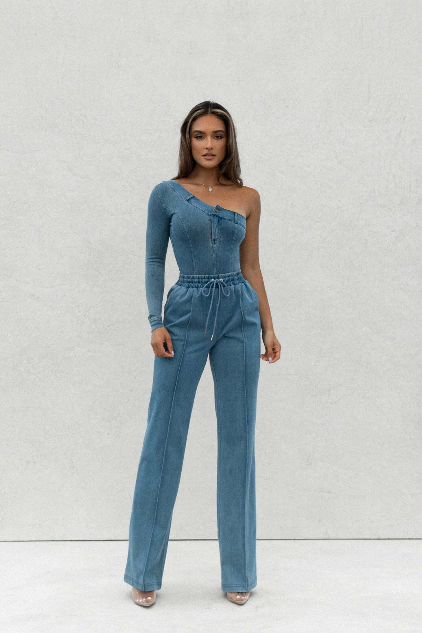 Medium Wash Button Me Up Bodysuit - Image 7