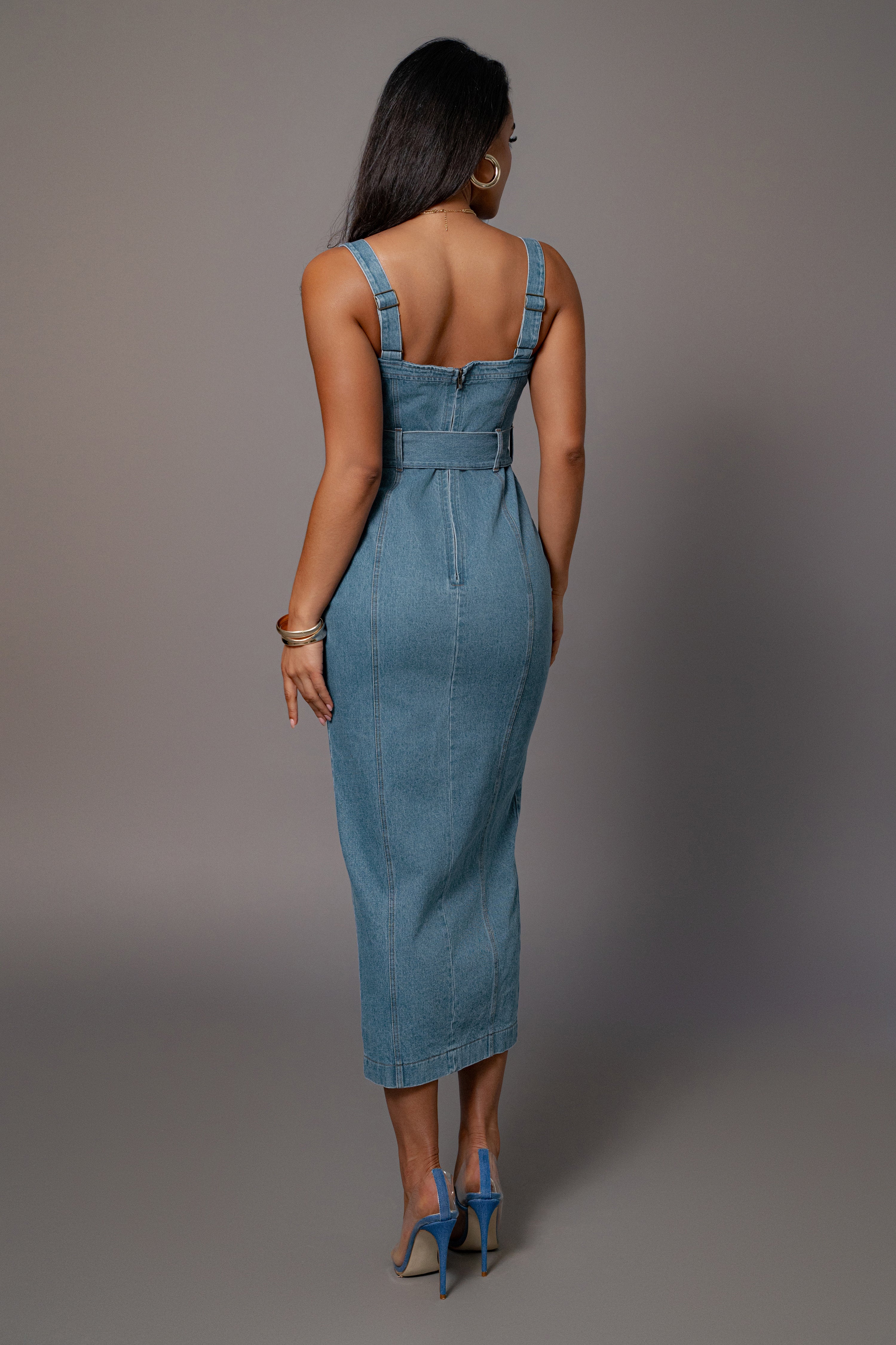 Medium Wash Celene Denim Maxi Dress - Image 5