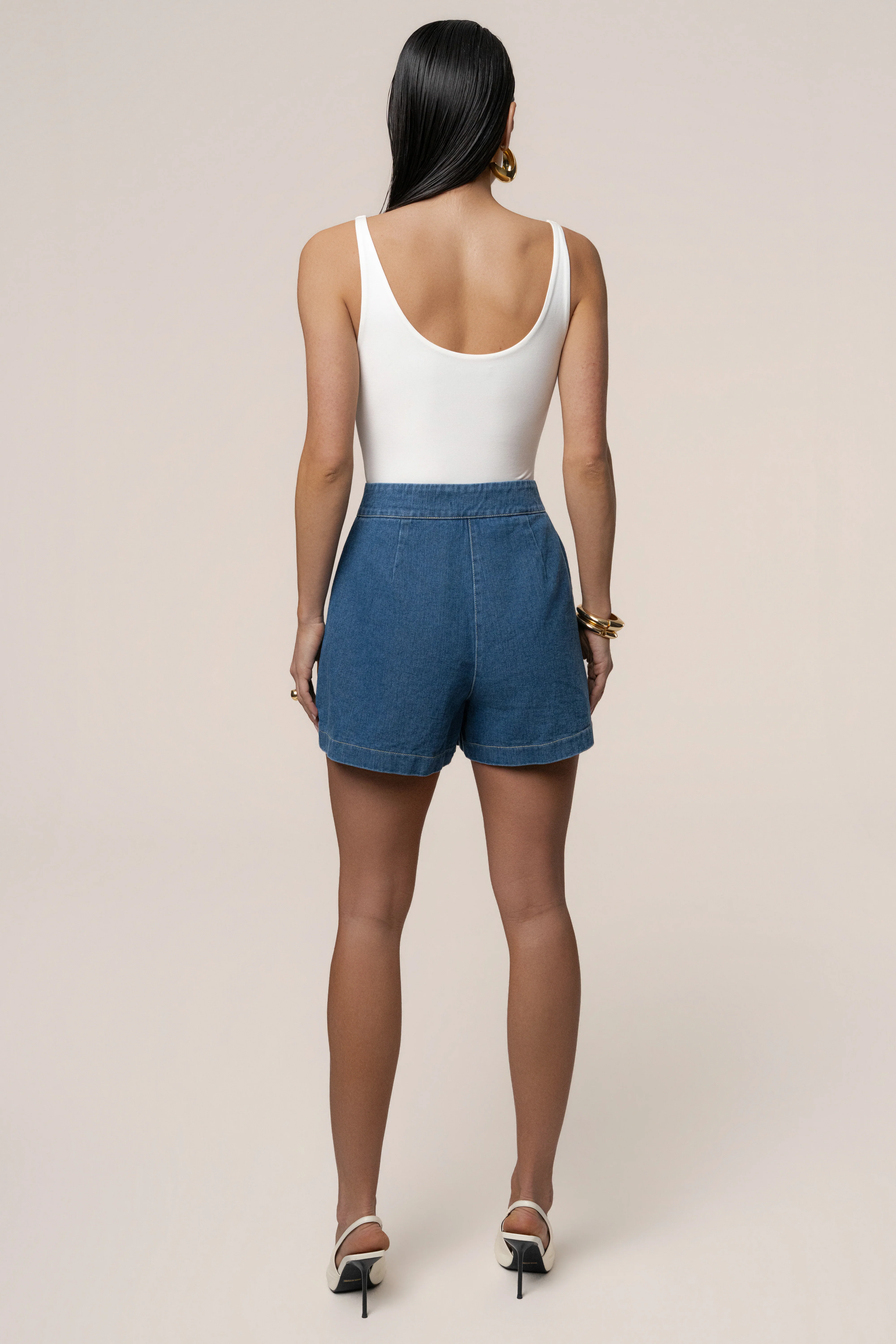 Medium Wash City Stroll Denim Shorts - Image 11