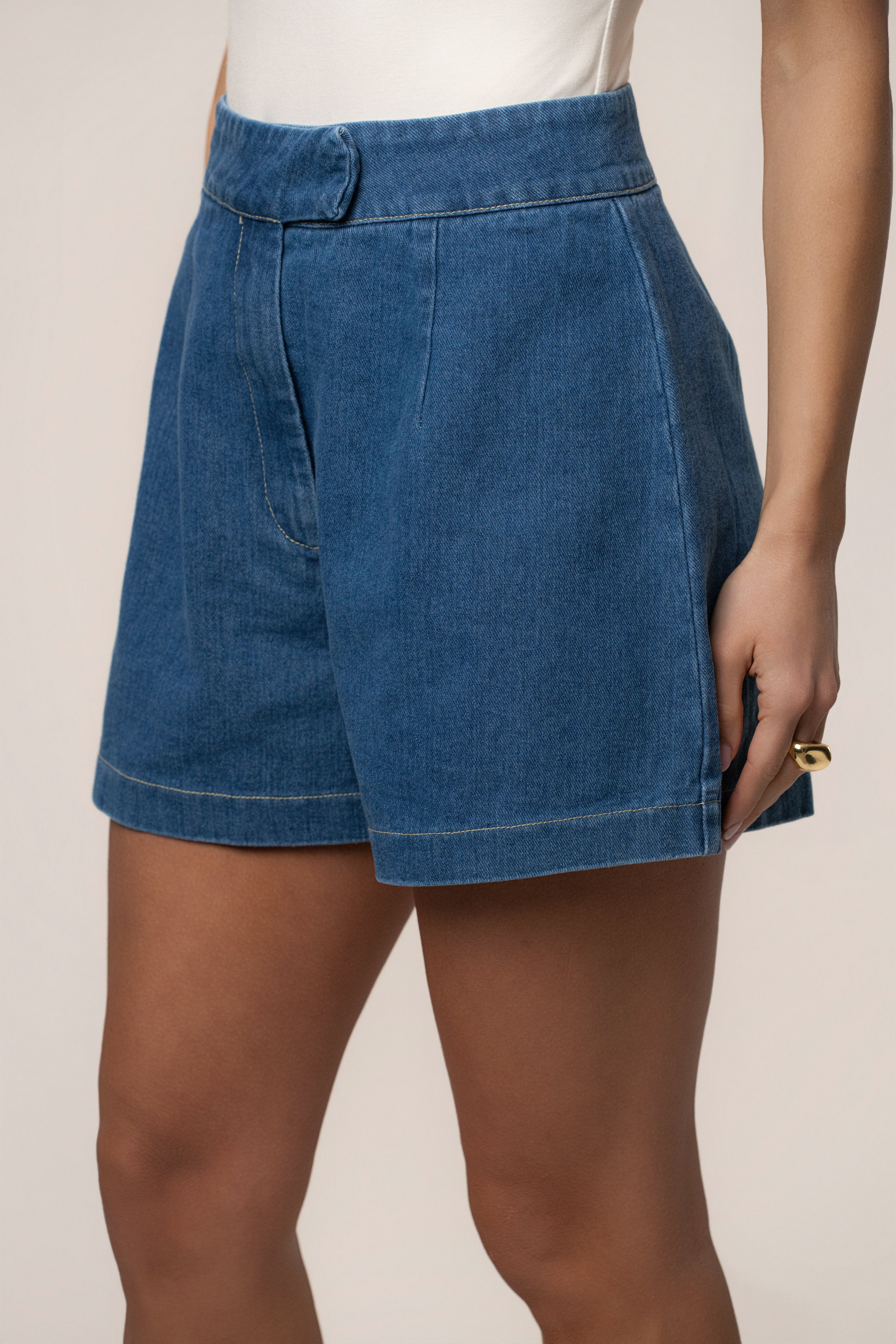 Medium Wash City Stroll Denim Shorts - Image 7