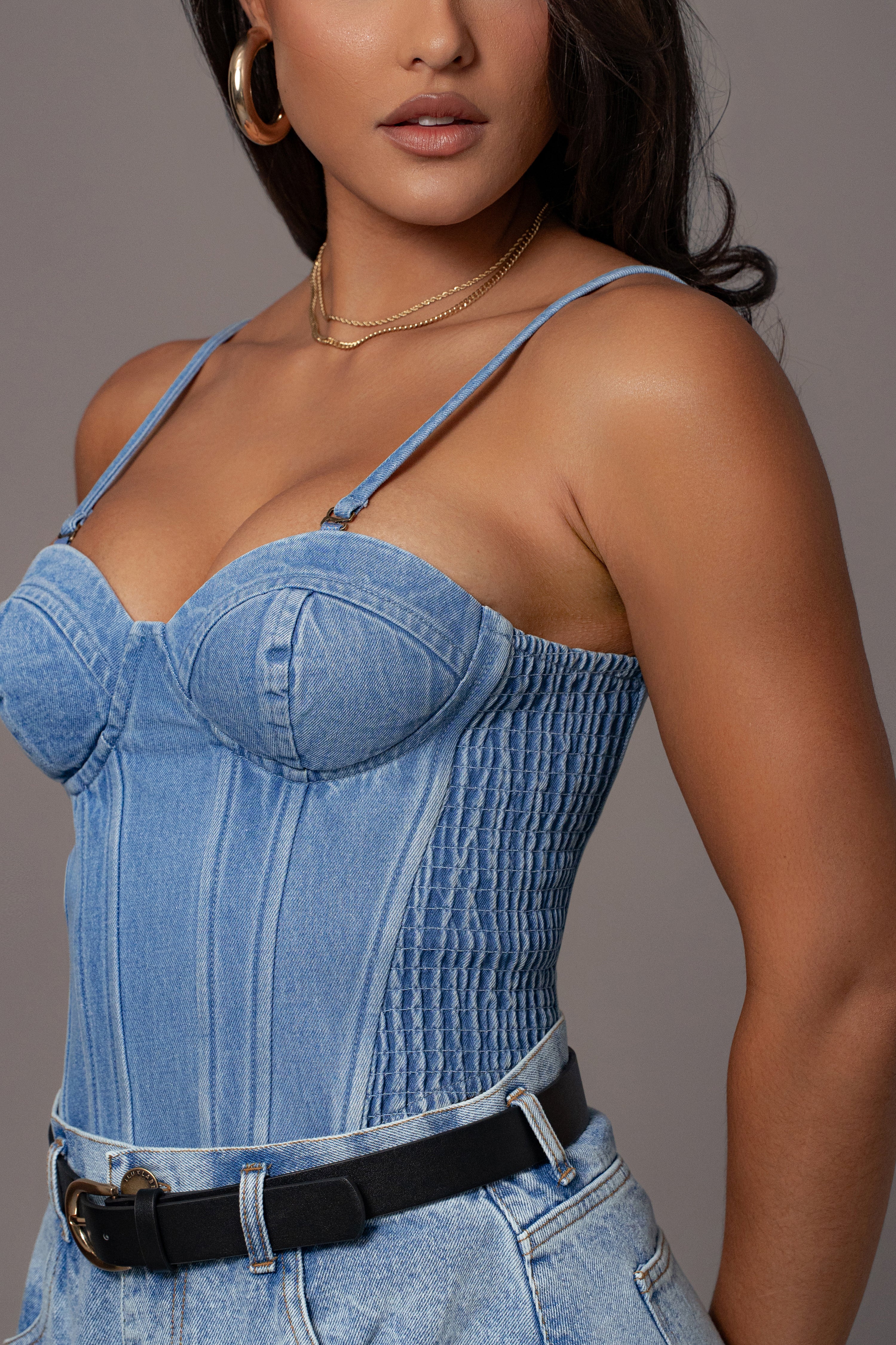 Medium Wash Denim Marsella Sweetheart Corset - Image 12