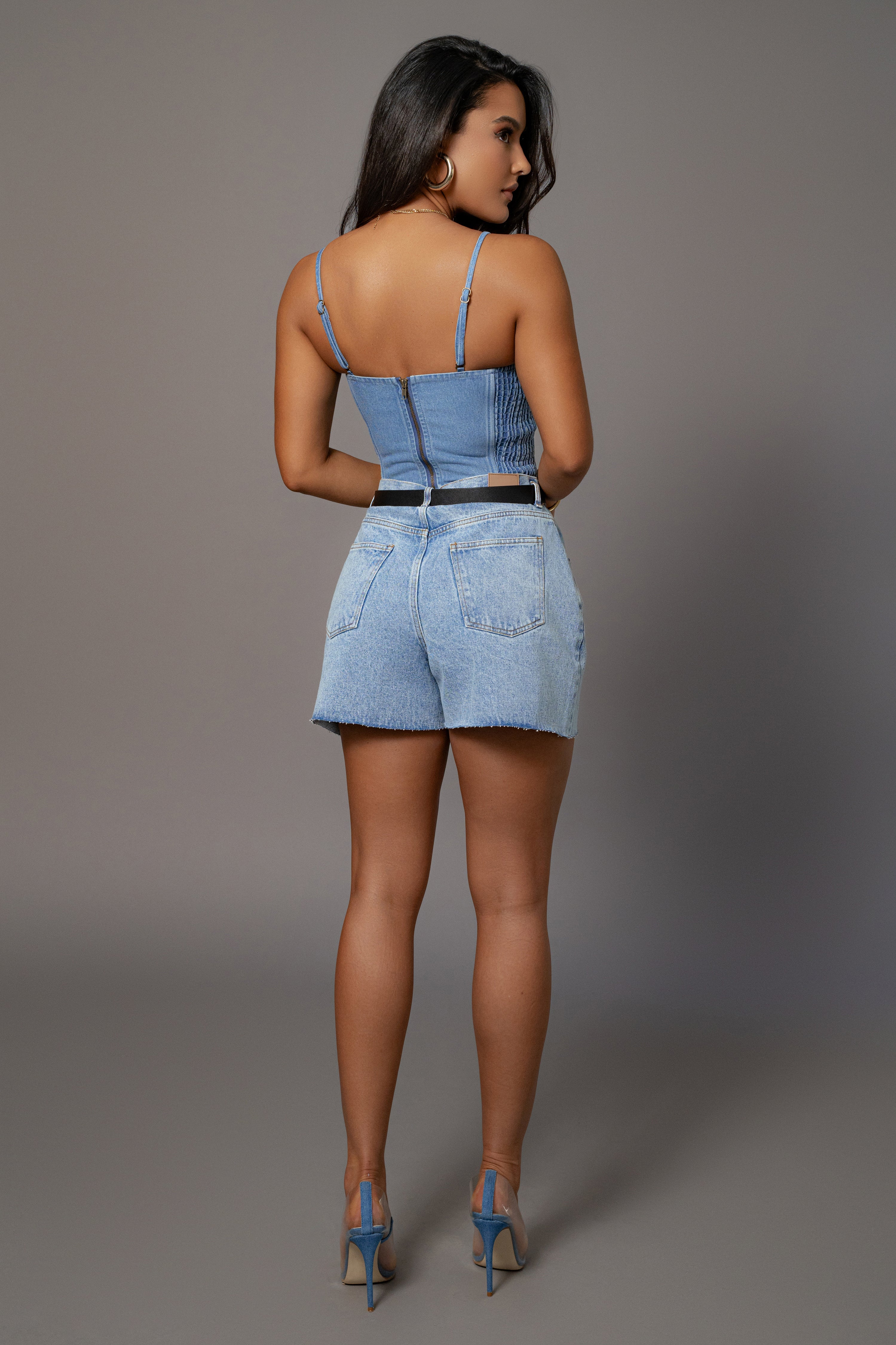 Medium Wash Denim Marsella Sweetheart Corset - Image 13