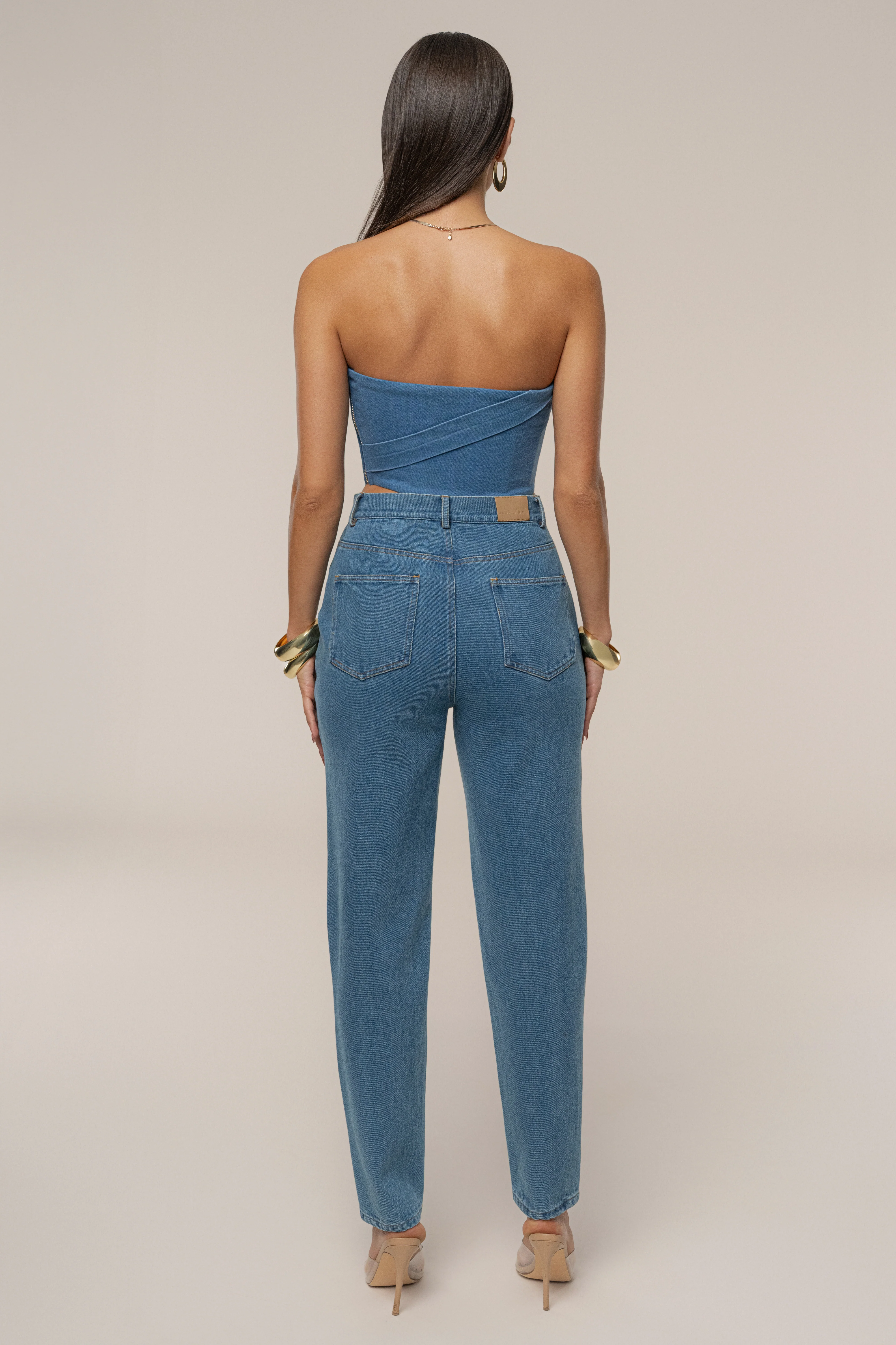 Medium Wash Teyana Denim Bustier - Image 8