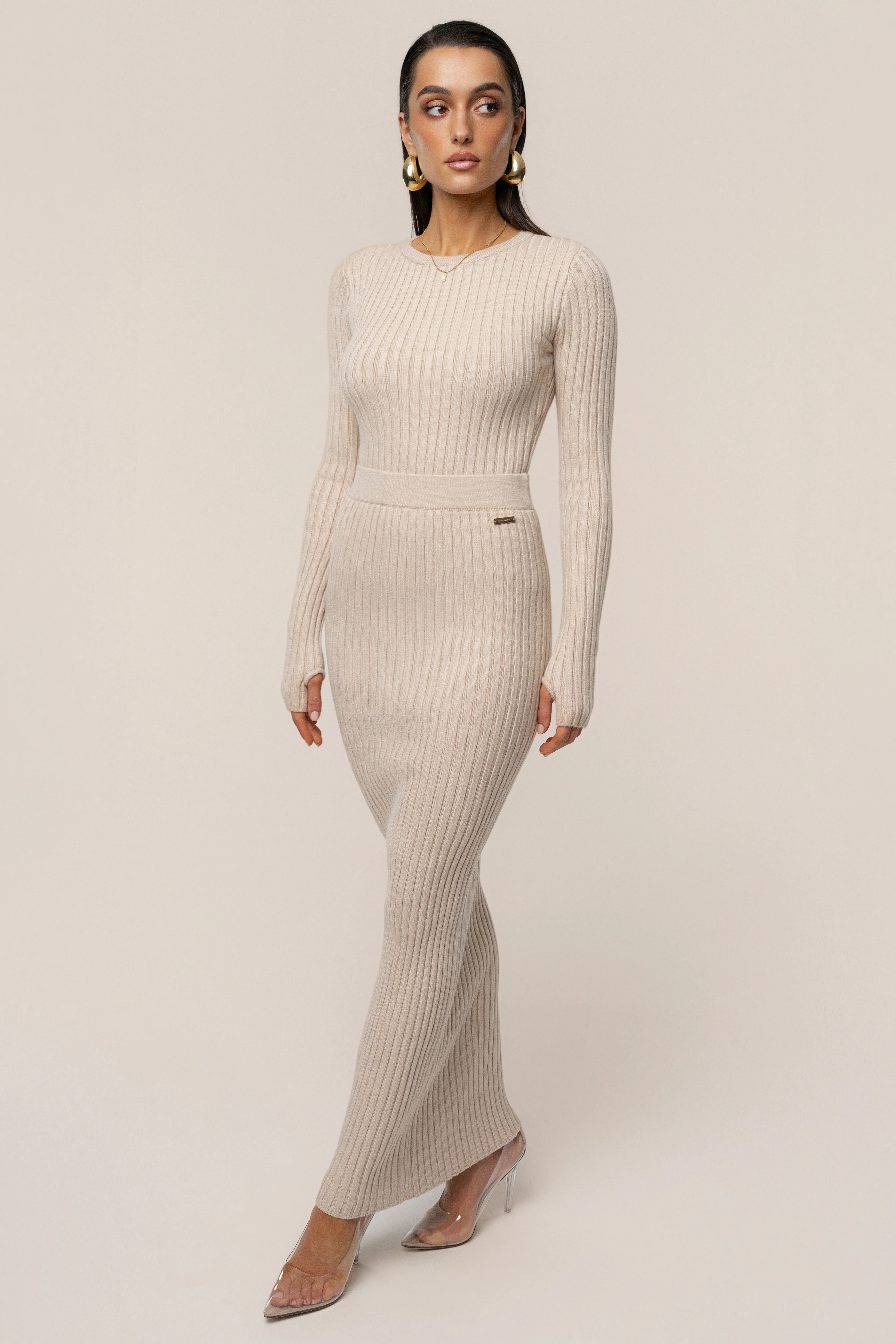 Stone Soft Reset Ribbed Skirt - Image 7