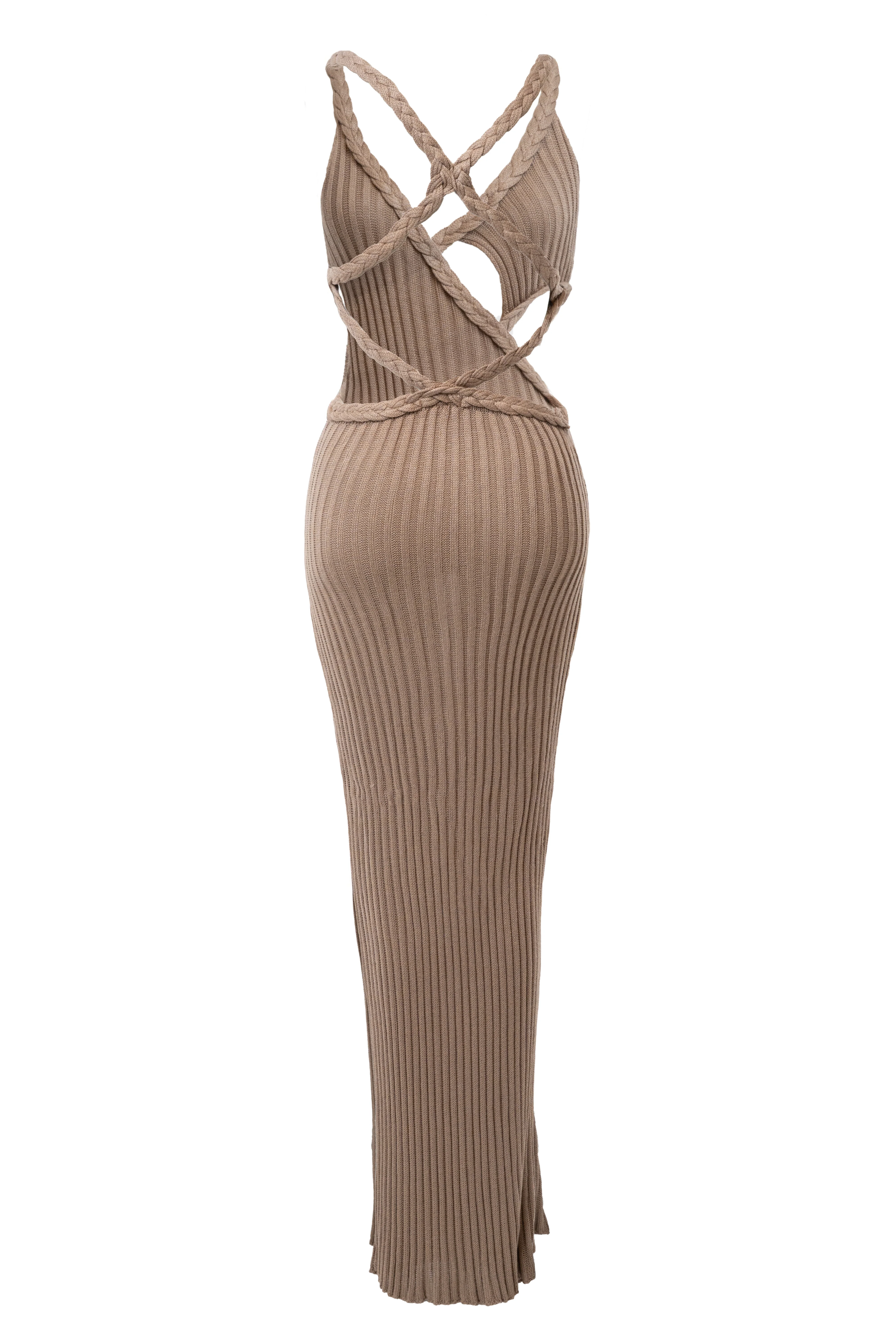Mocha Drift And Dream Braided Maxi Dress - Image 10