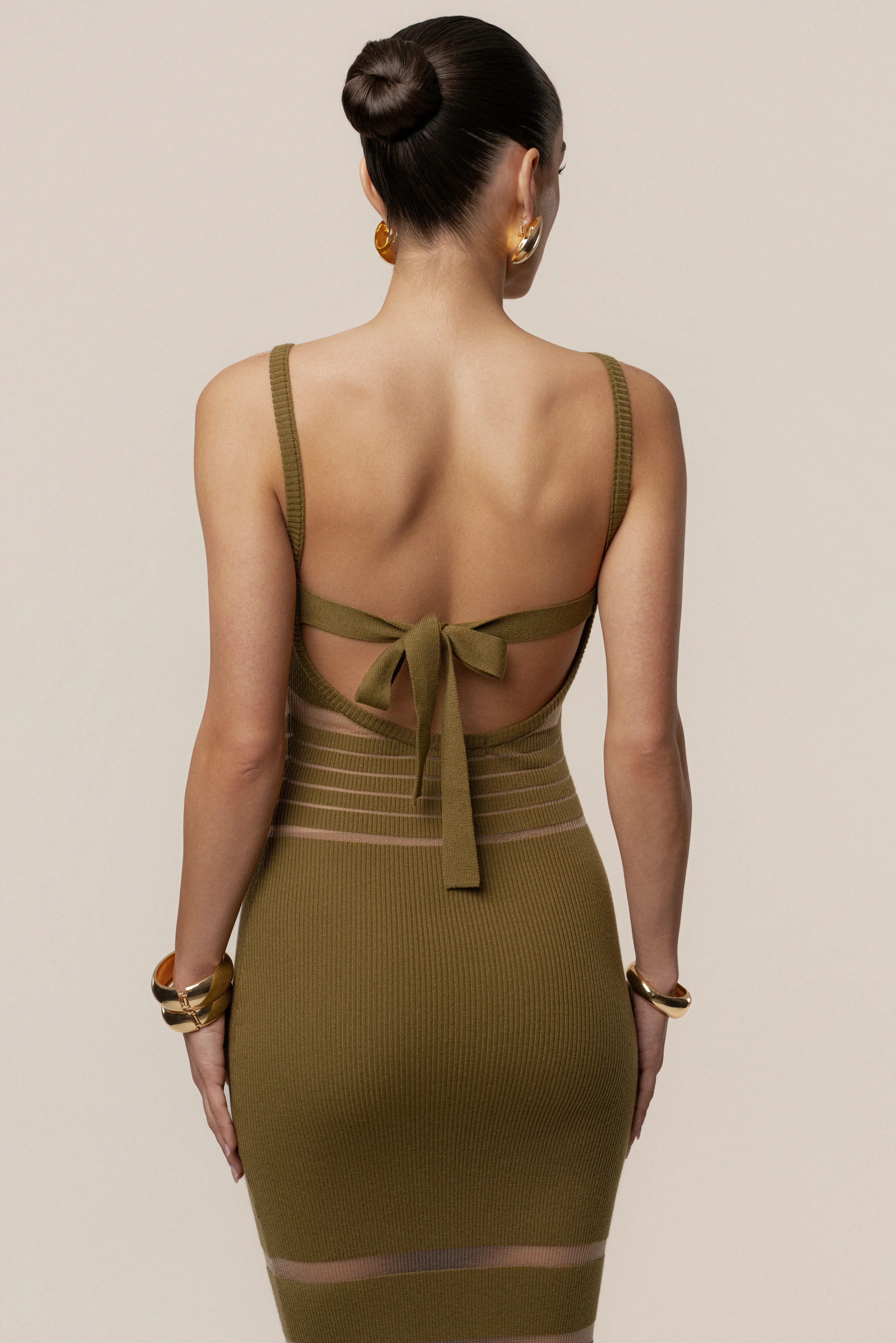 Moss Striped Rib Knit Dress - Image 5