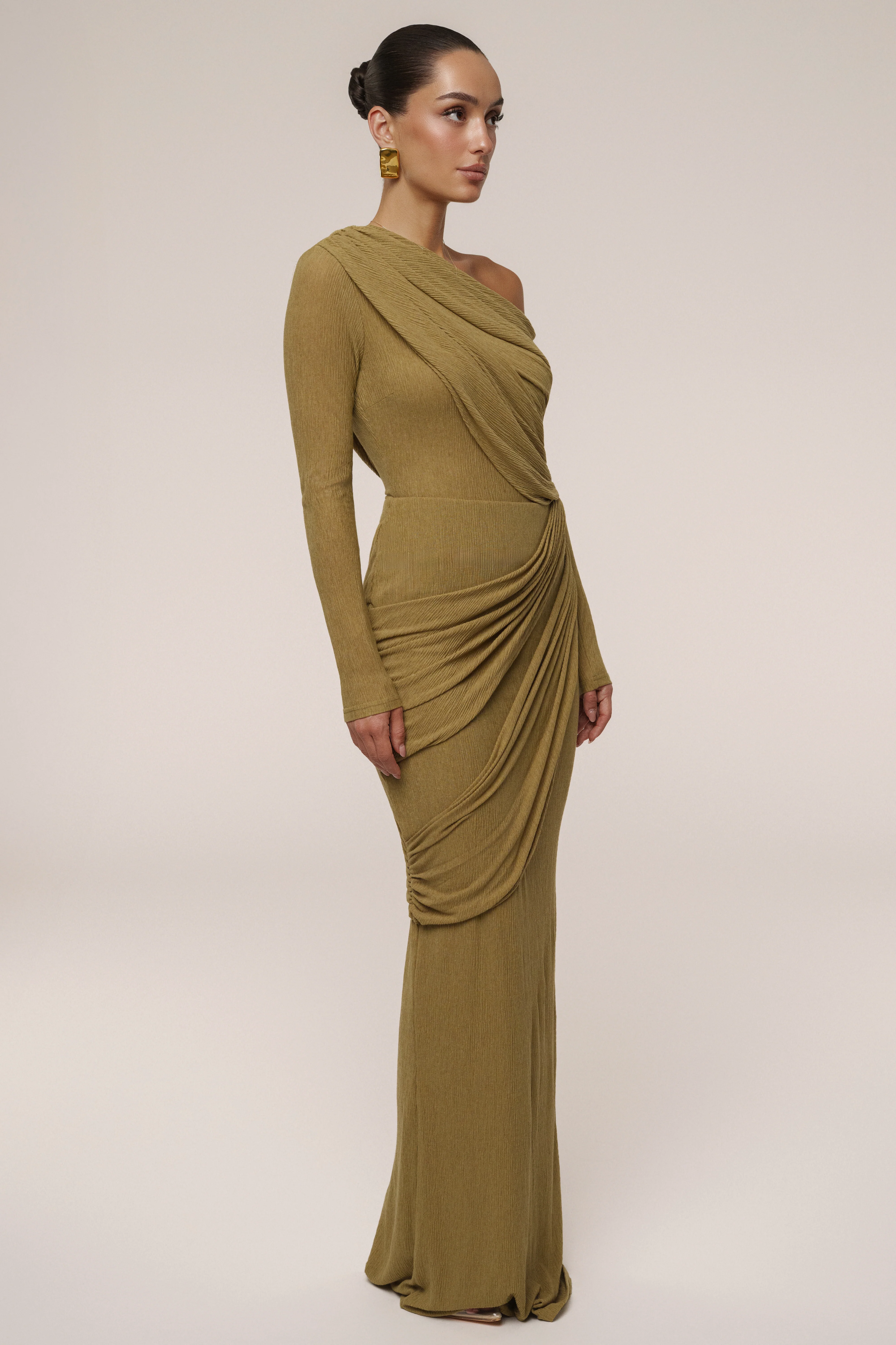 Moss Textured One Shoulder Bodysuit - Image 13