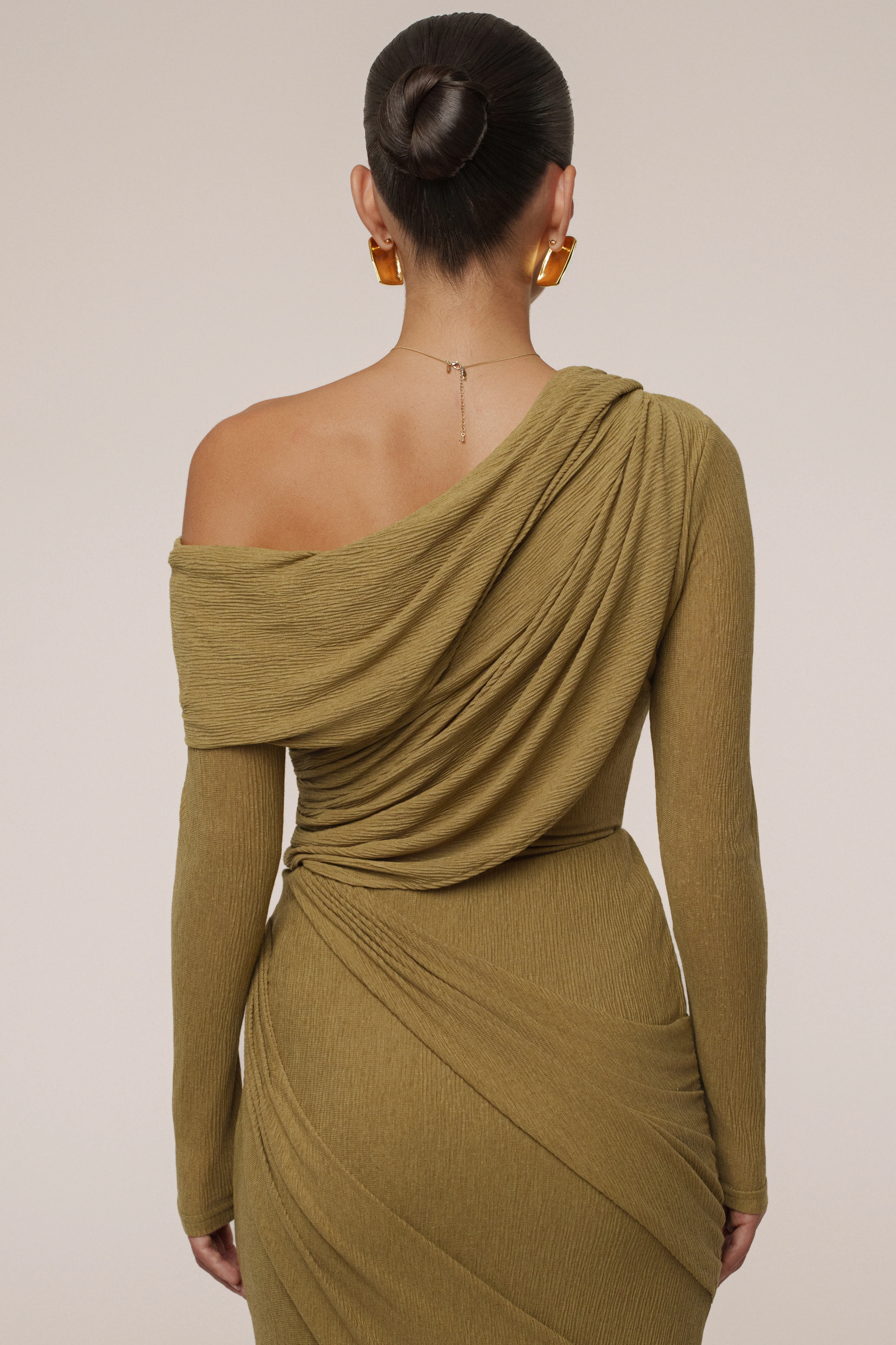 Moss Textured One Shoulder Bodysuit - Image 19