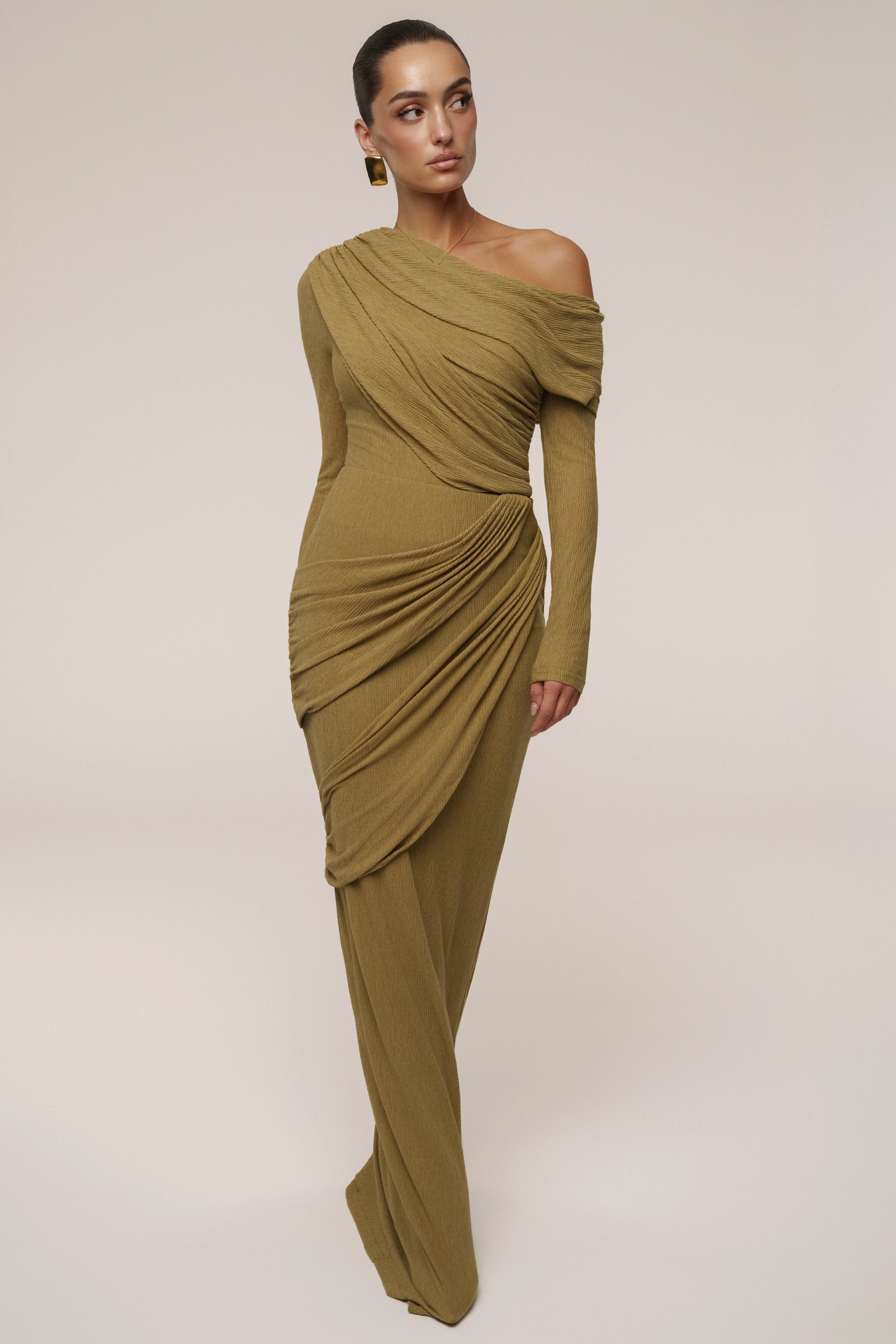 Moss Textured One Shoulder Bodysuit - Image 8