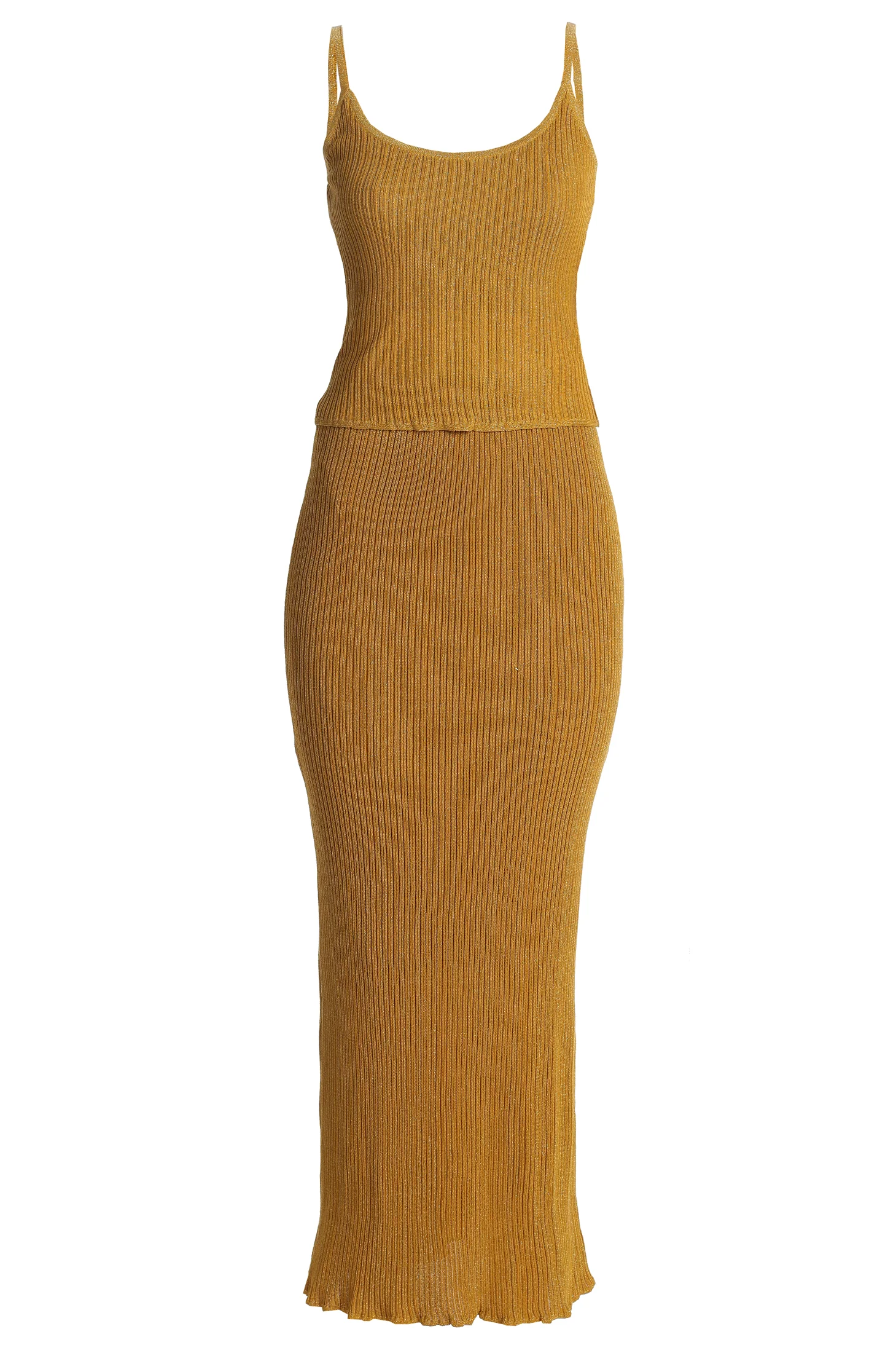 Mustard Serena Ribbed Skirt Set - Image 4