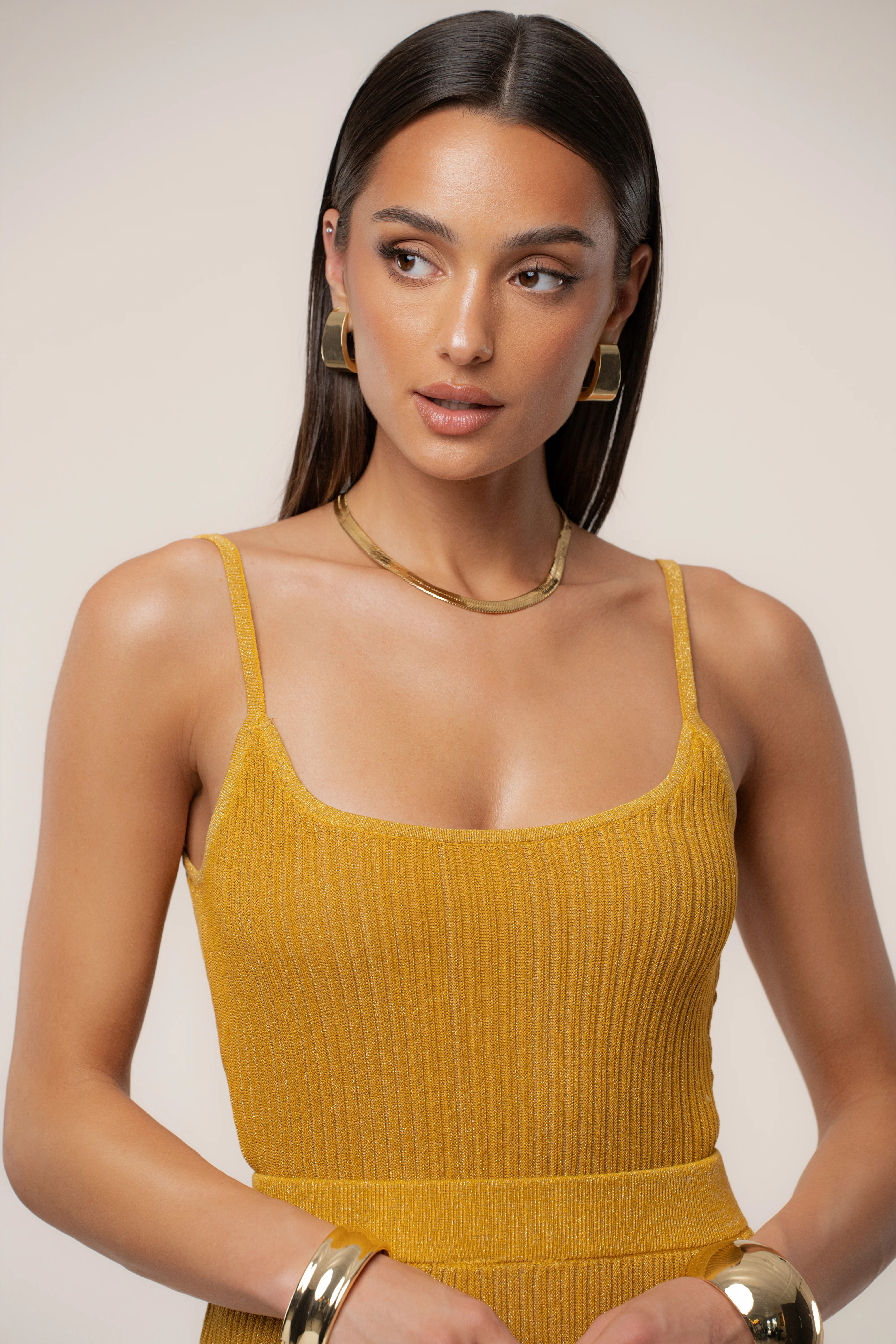 Mustard Serena Ribbed Skirt Set - Image 6