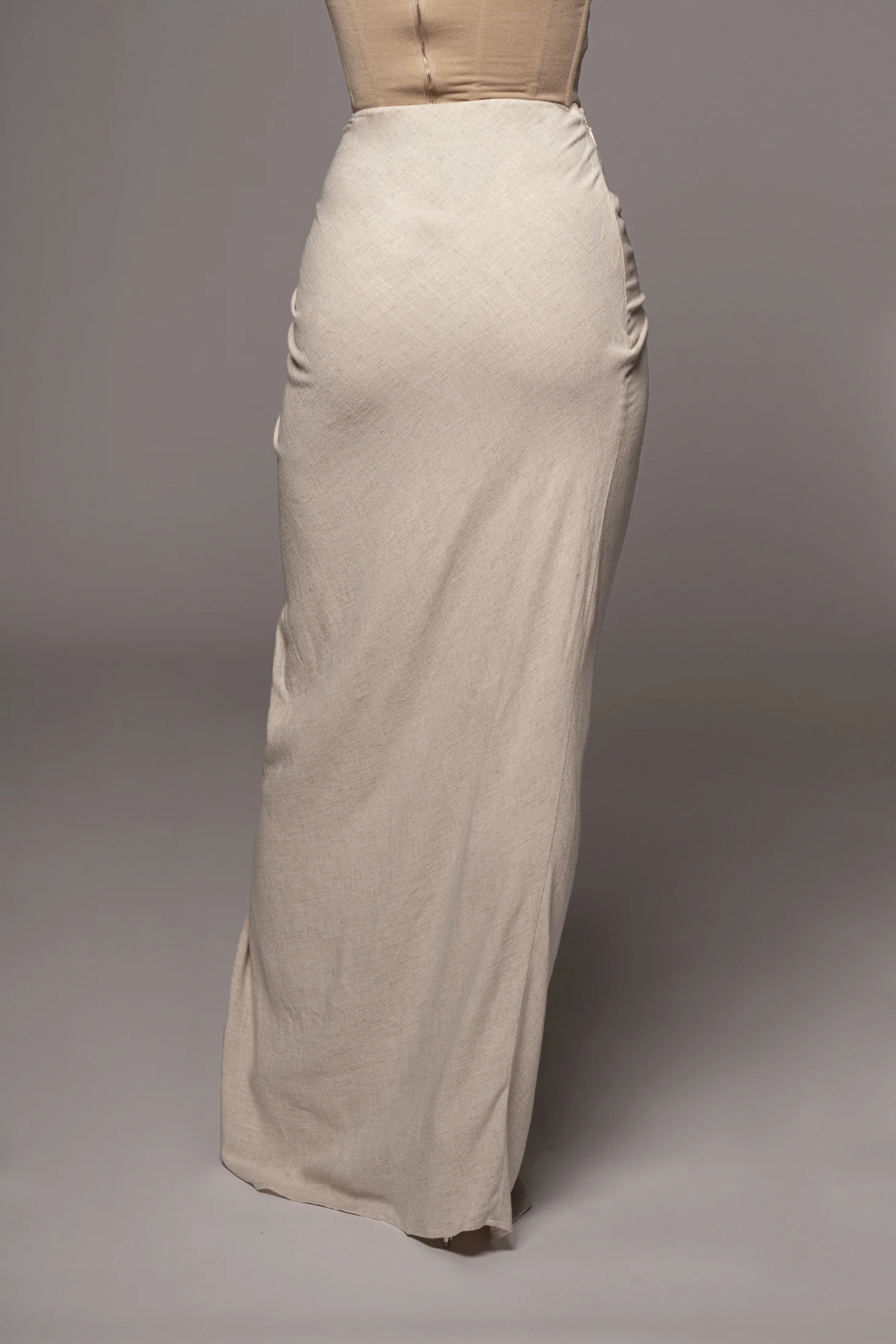 Natural Noelia Linen Slit Skirt - Image 12