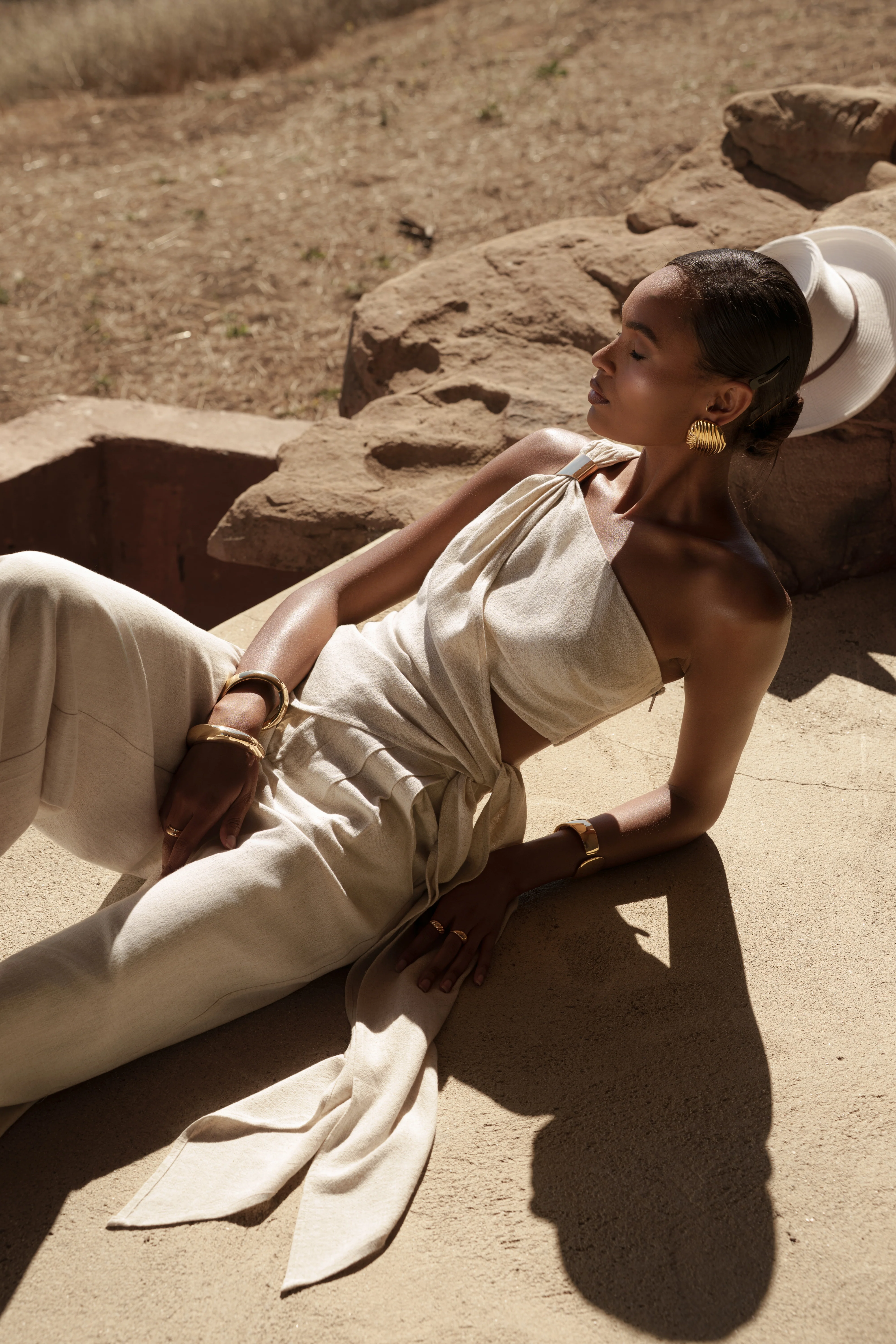 Beige Palmera One Shoulder Top - Image 10