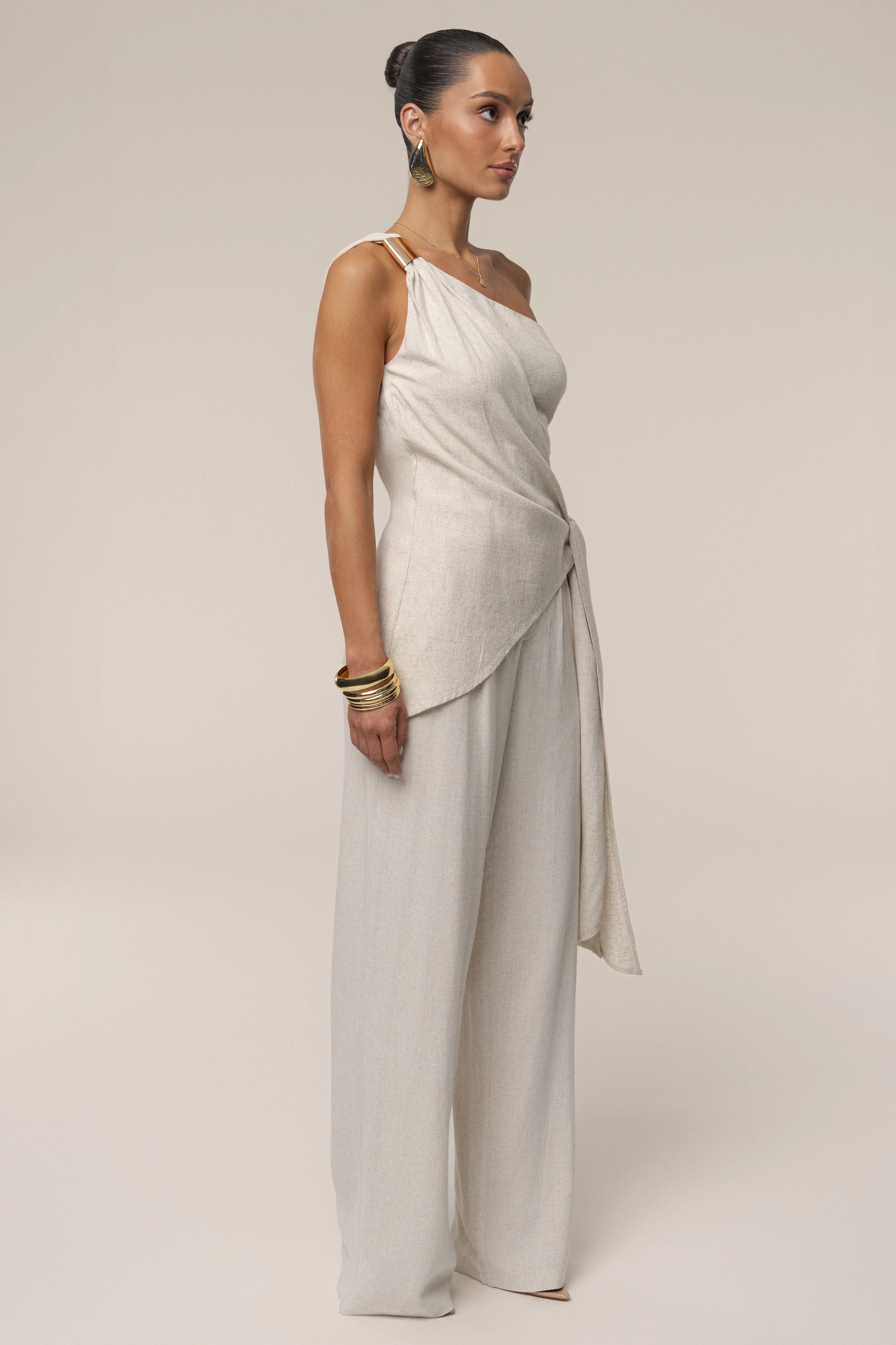 Beige Palmera One Shoulder Top - Image 15