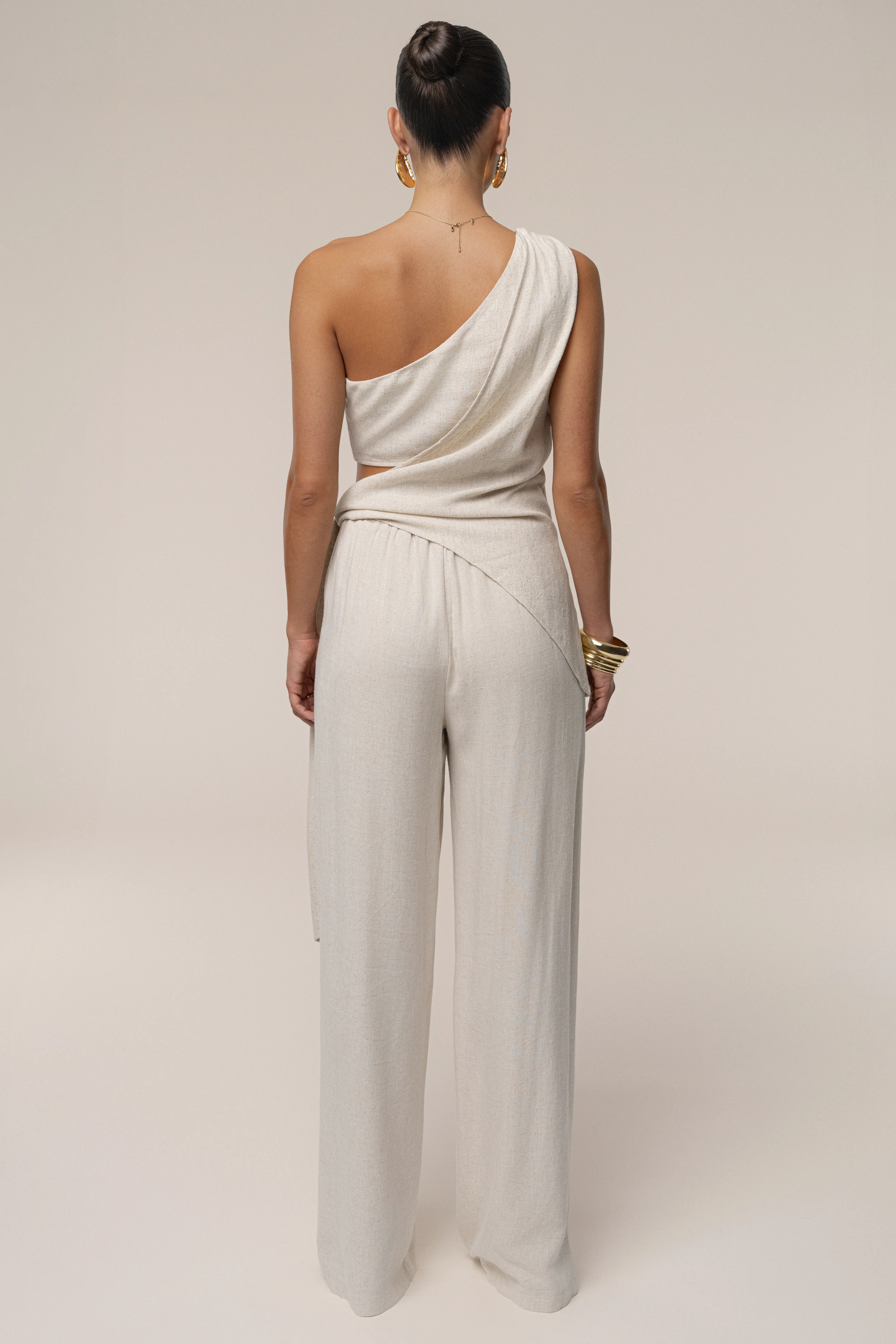 Beige Palmera One Shoulder Top - Image 16
