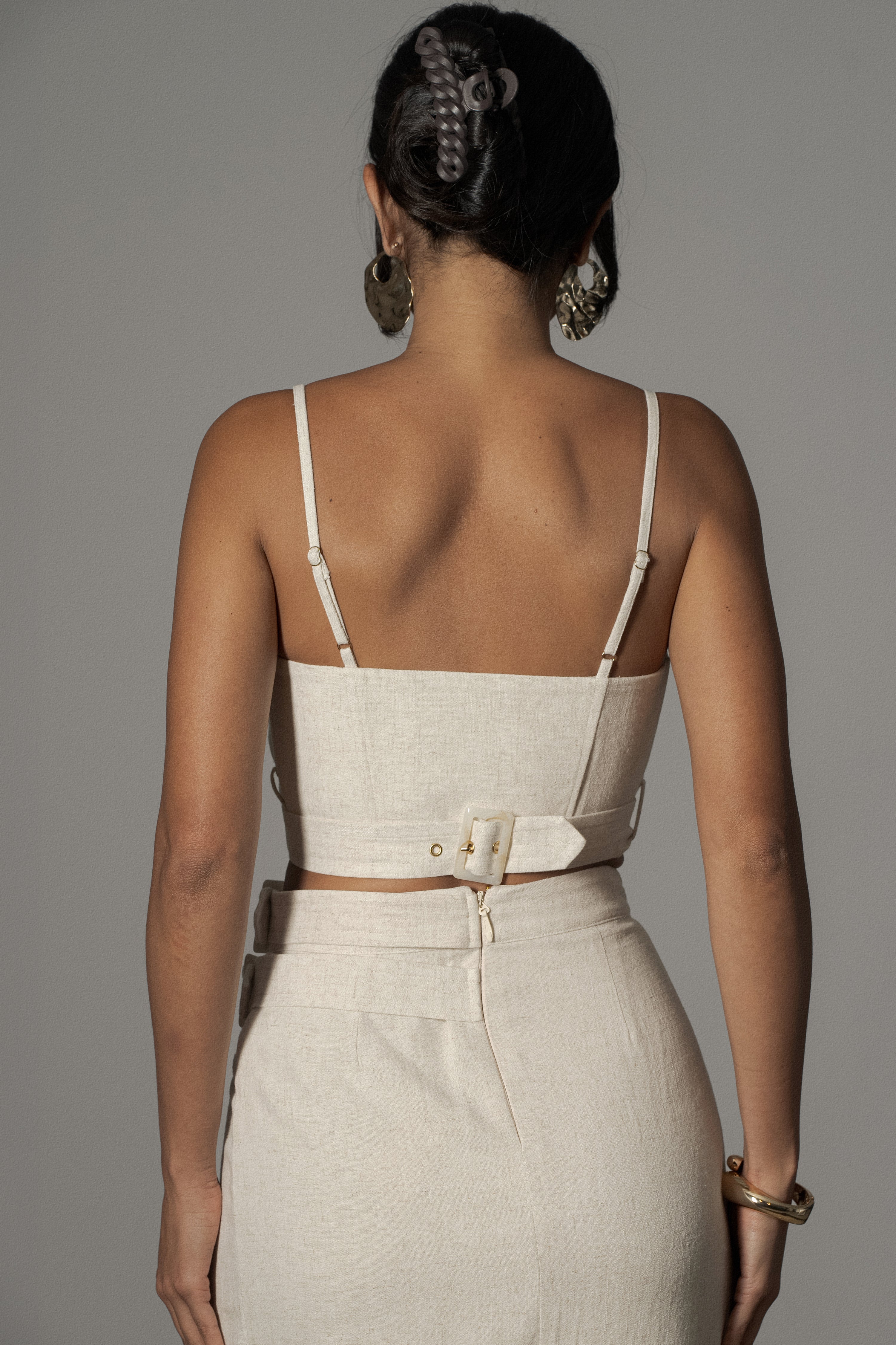 Natural Sunrise Linen Bustier - Image 3