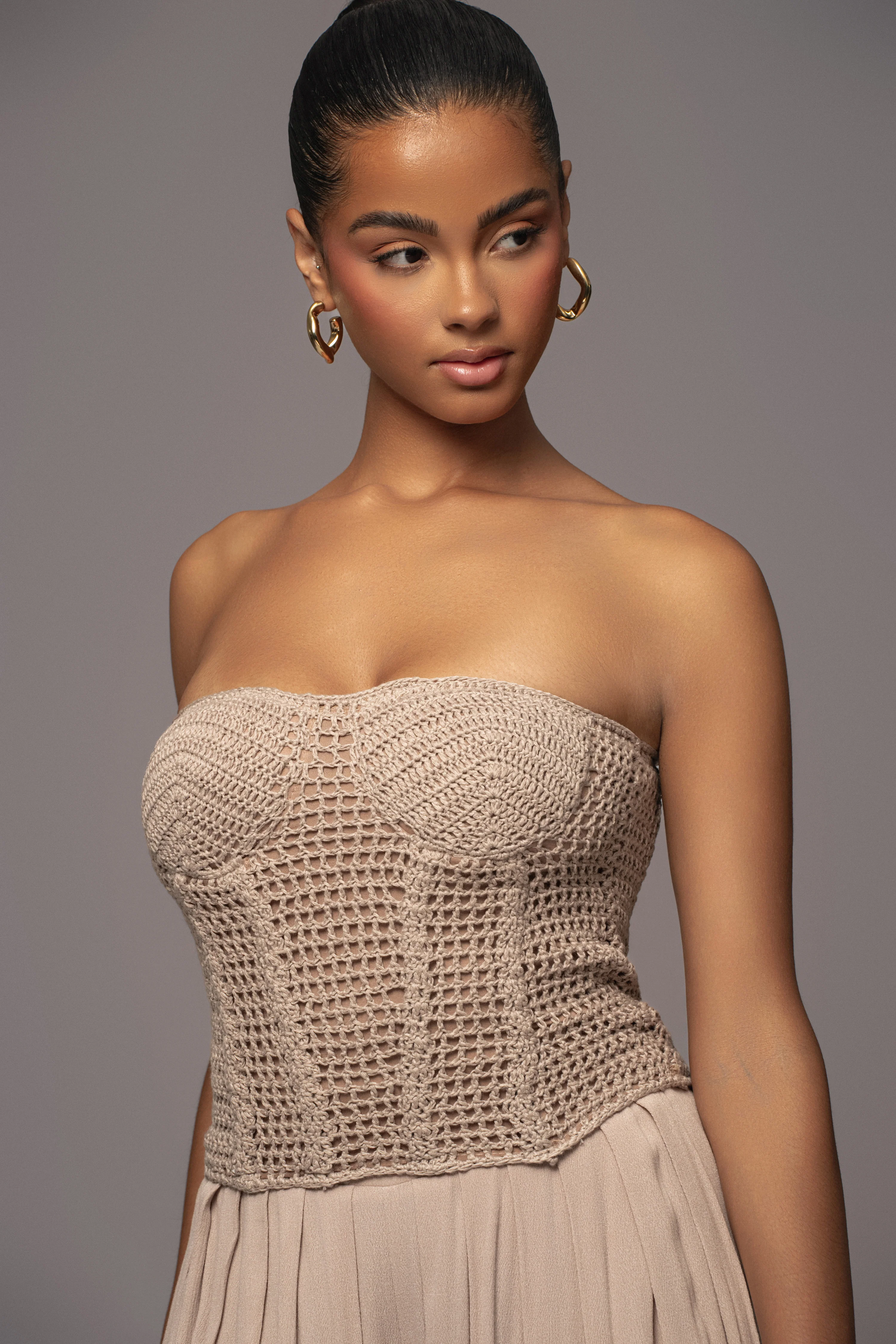 Natural Want It All Crochet Bustier - Image 3