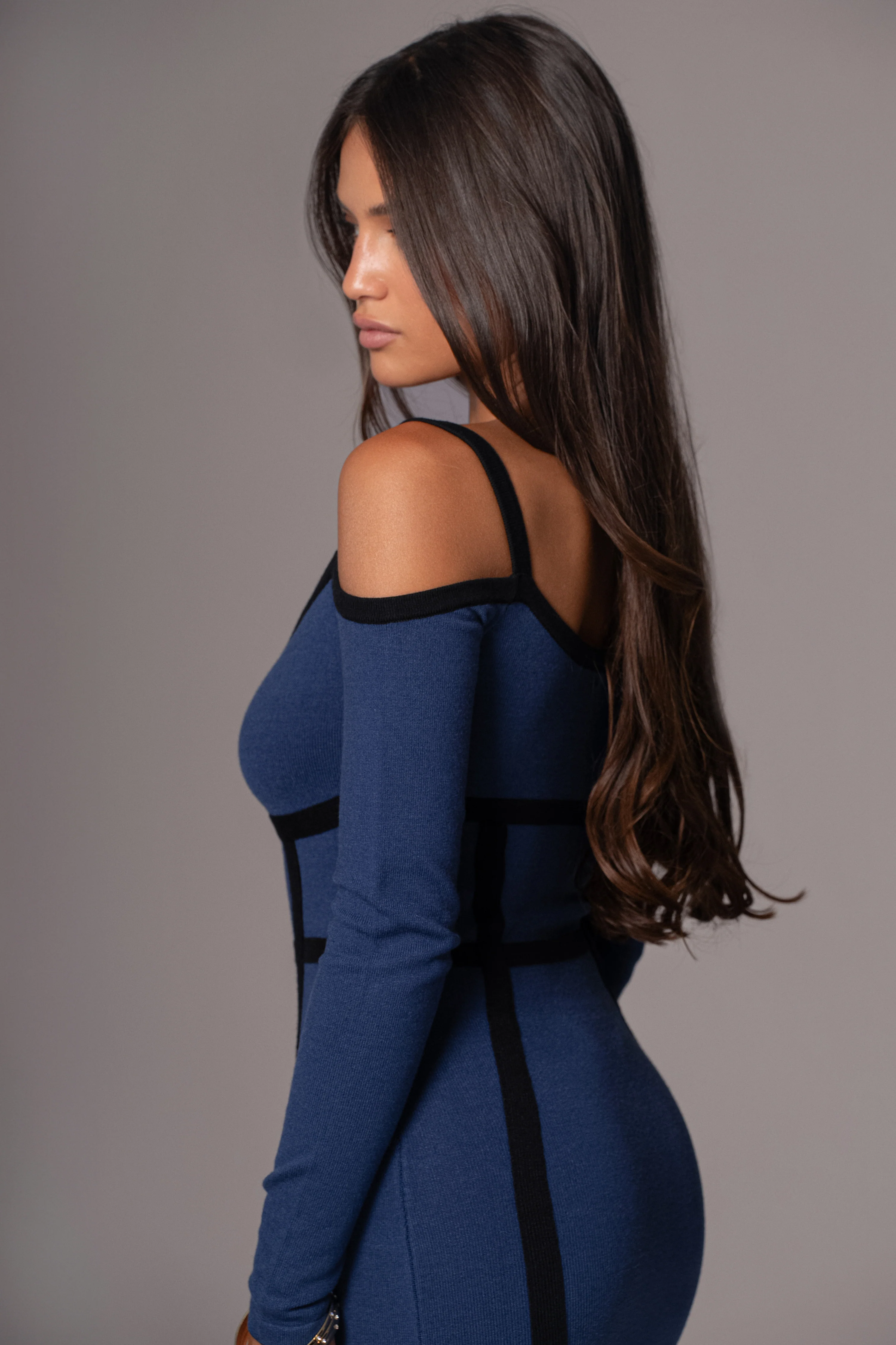 Navy  Debora Knit Midi Dress - Image 12