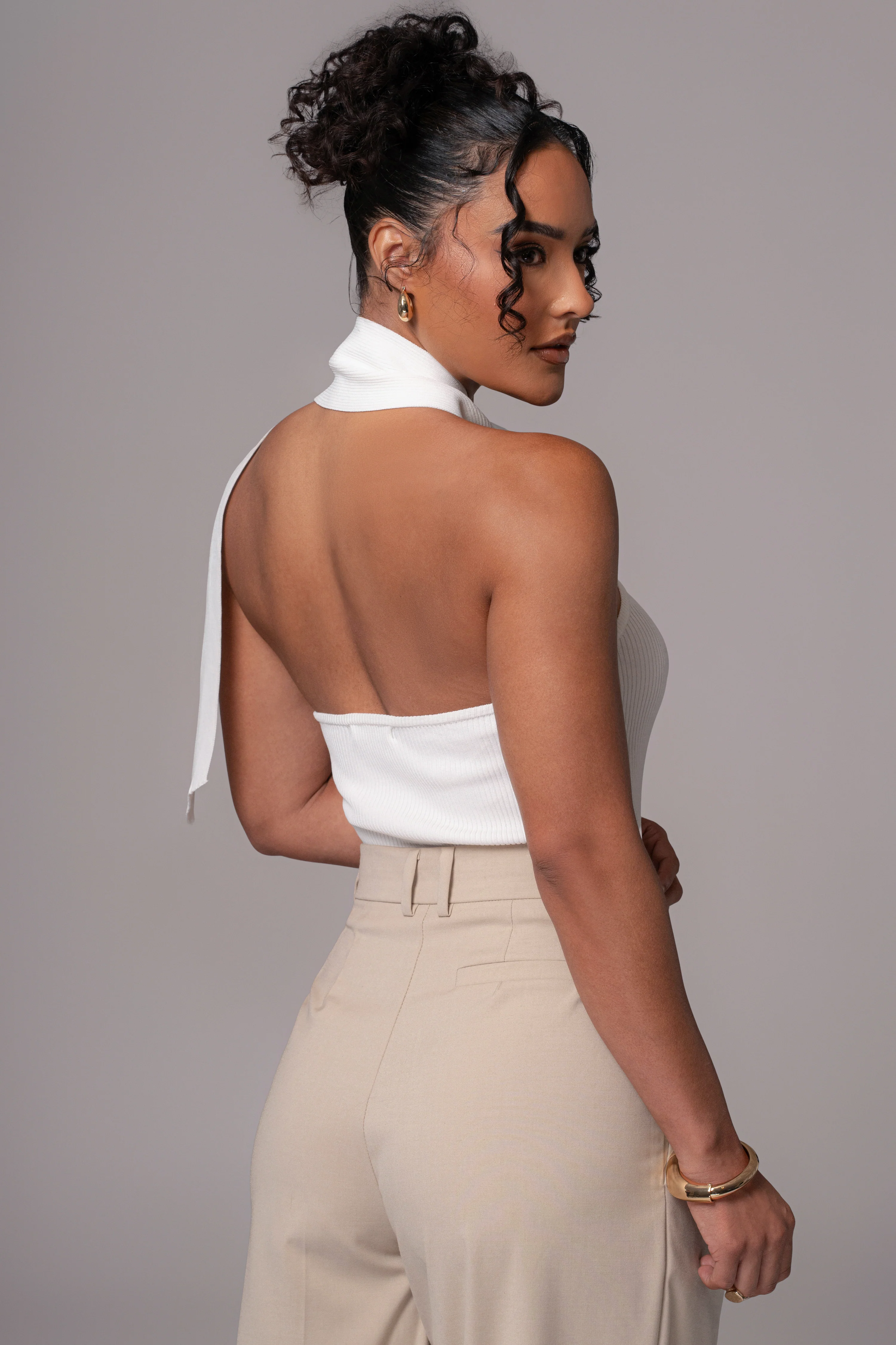 Off White Anderson Ribbed Top - Image 3