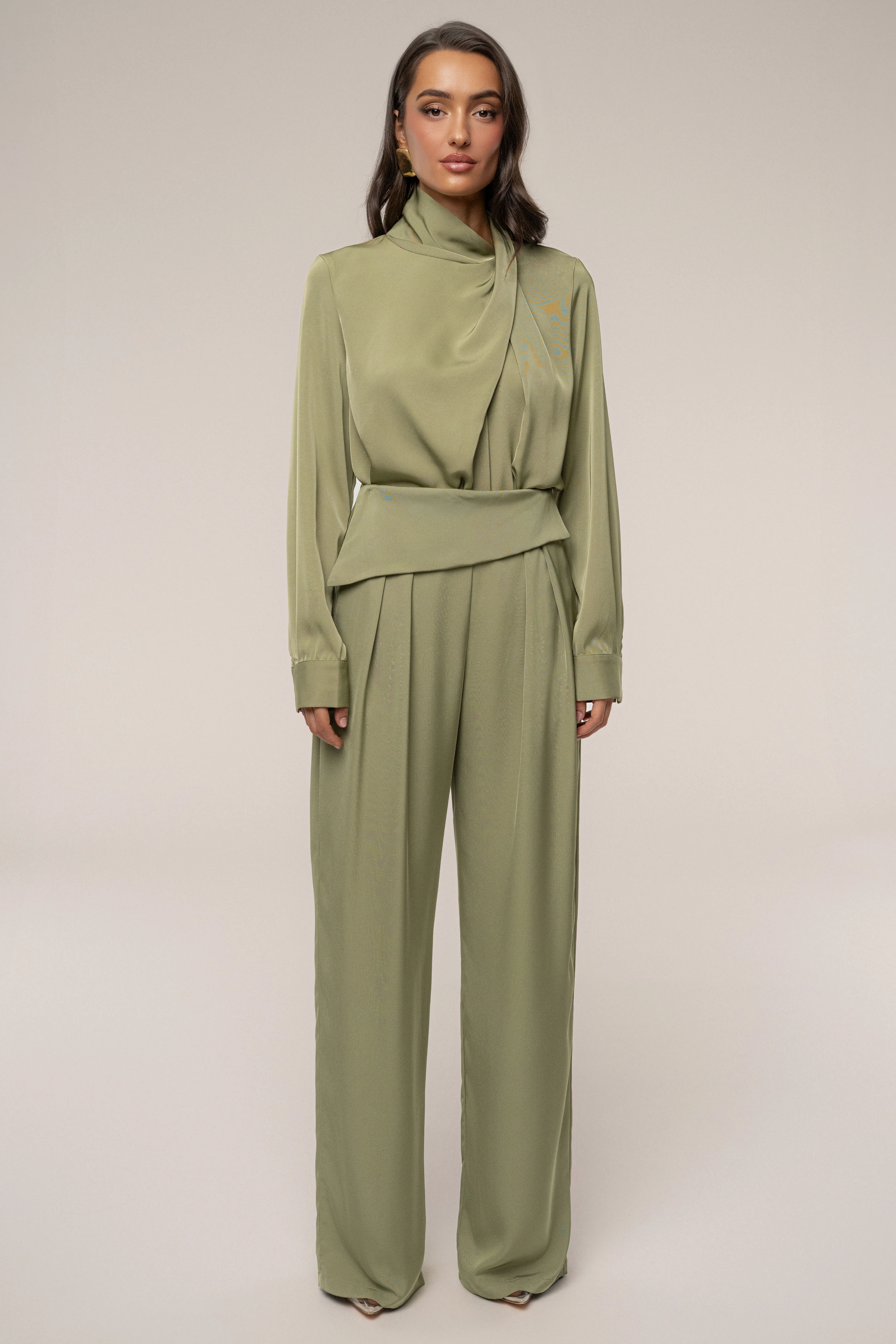 Olive Alexa Satin Blouse - Image 4