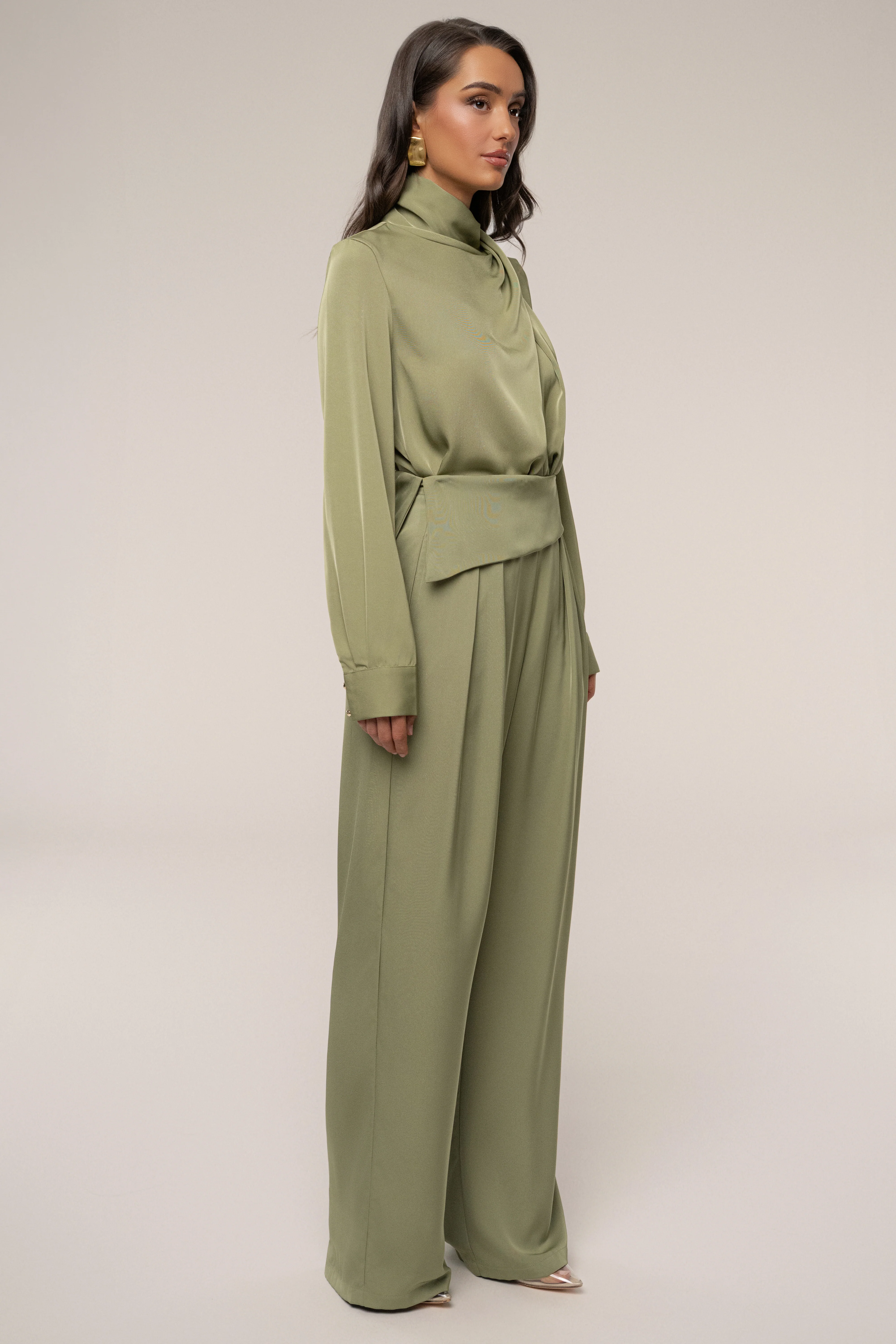 Olive Alexa Satin Blouse - Image 6