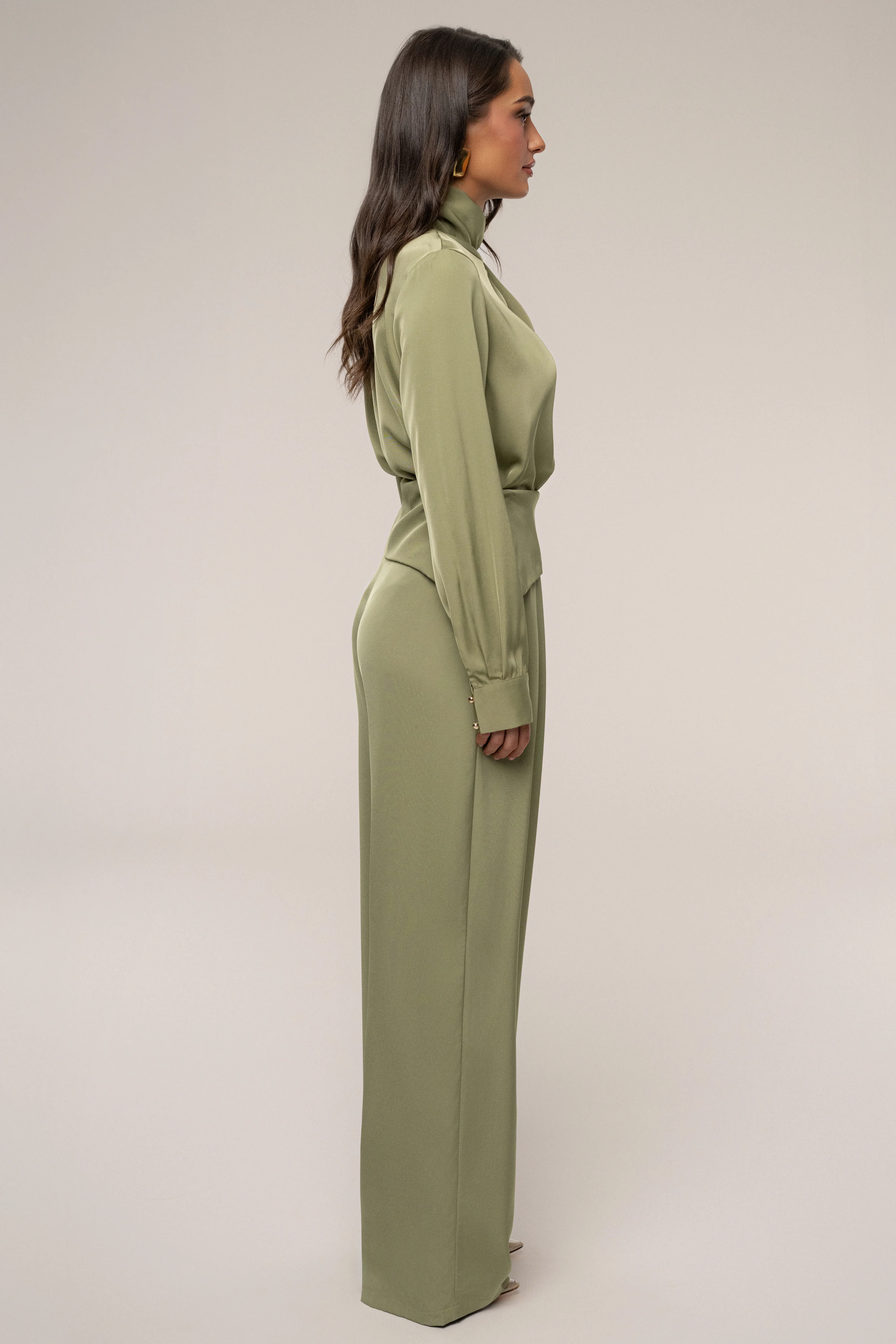 Olive Alexa Satin Blouse - Image 8