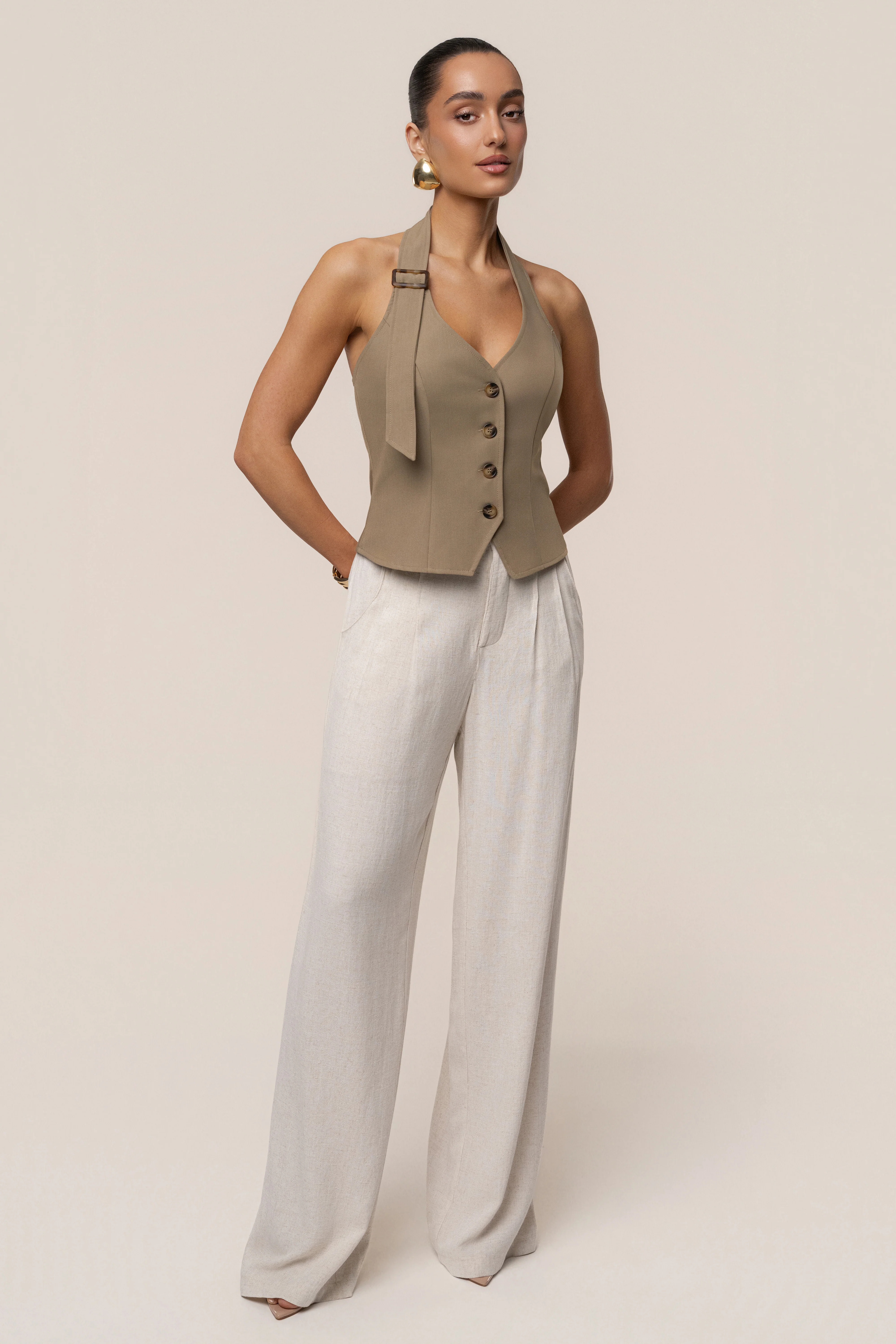 Olive Clean Slate Halter Vest - Image 4