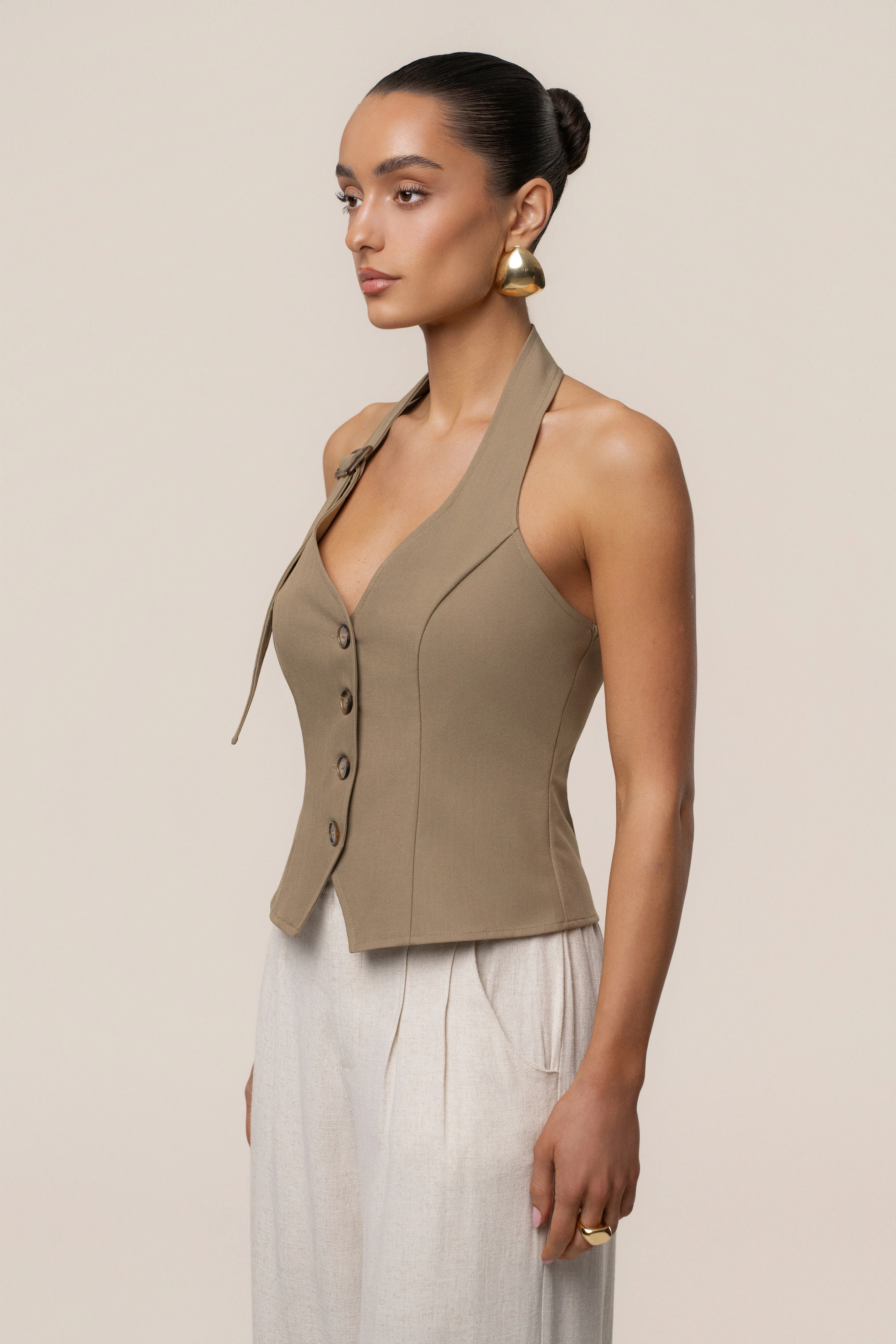 Olive Clean Slate Halter Vest - Image 7