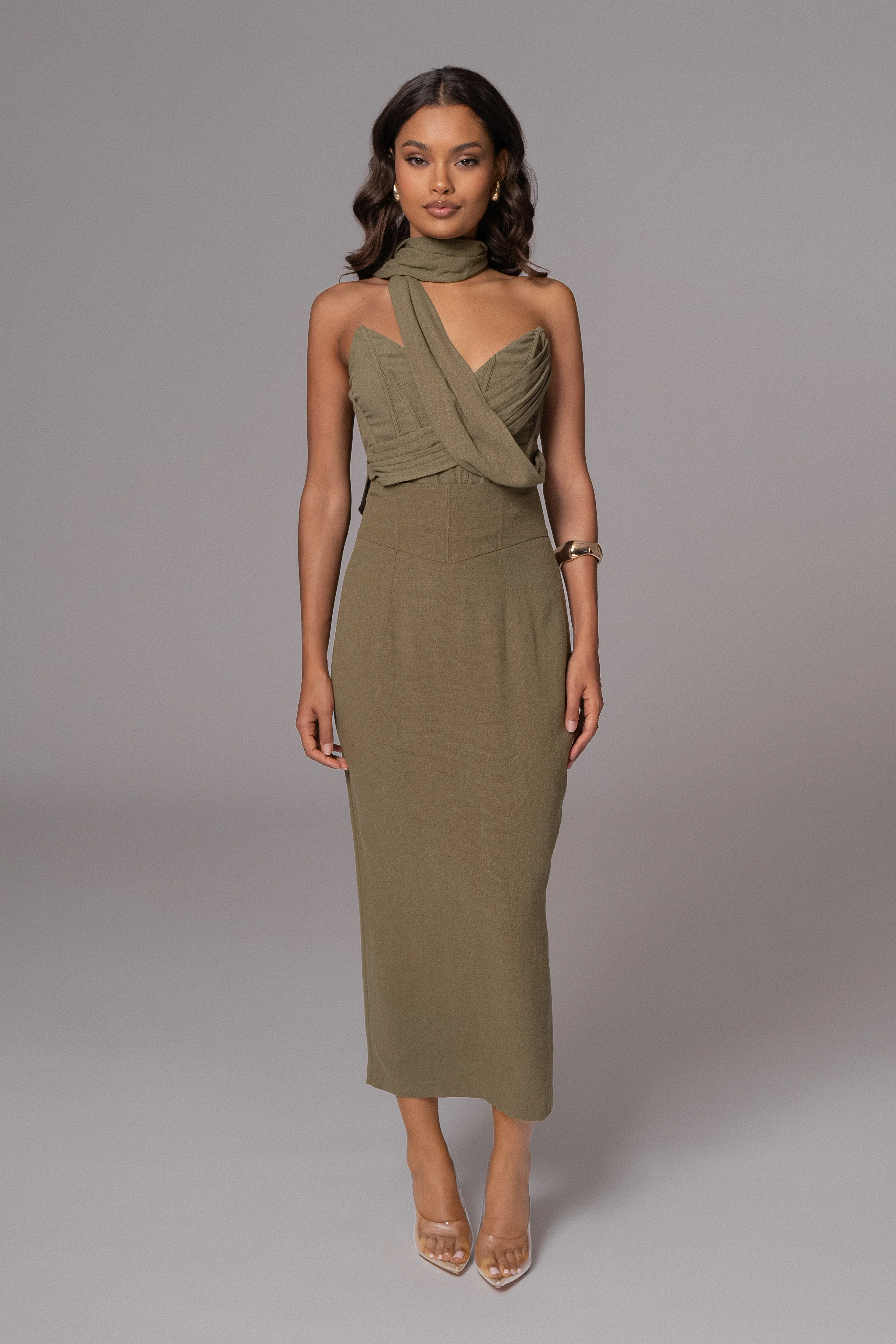 Olive Coastland Linen Skirt - Image 2
