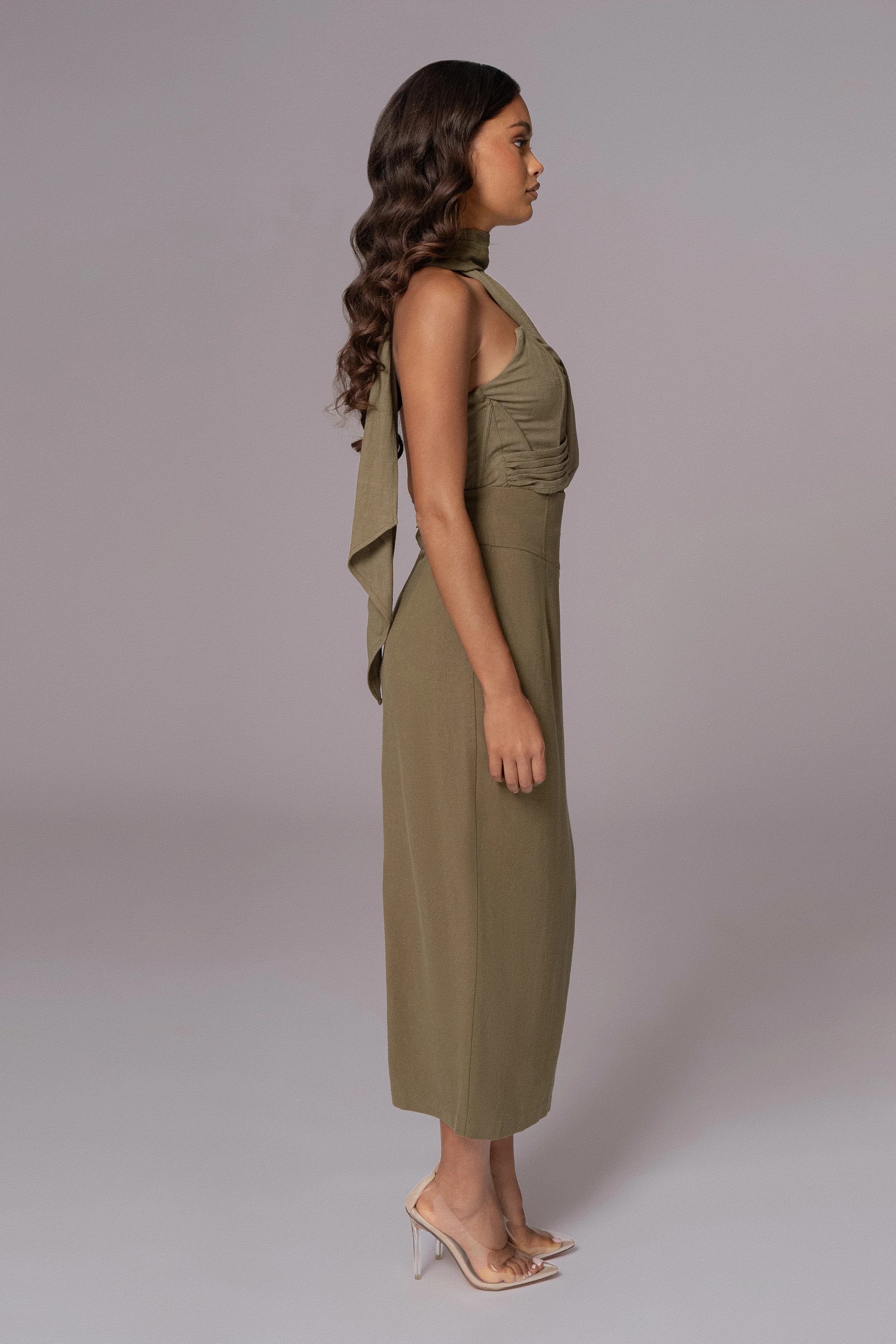 Olive Coastland Linen Skirt - Image 6