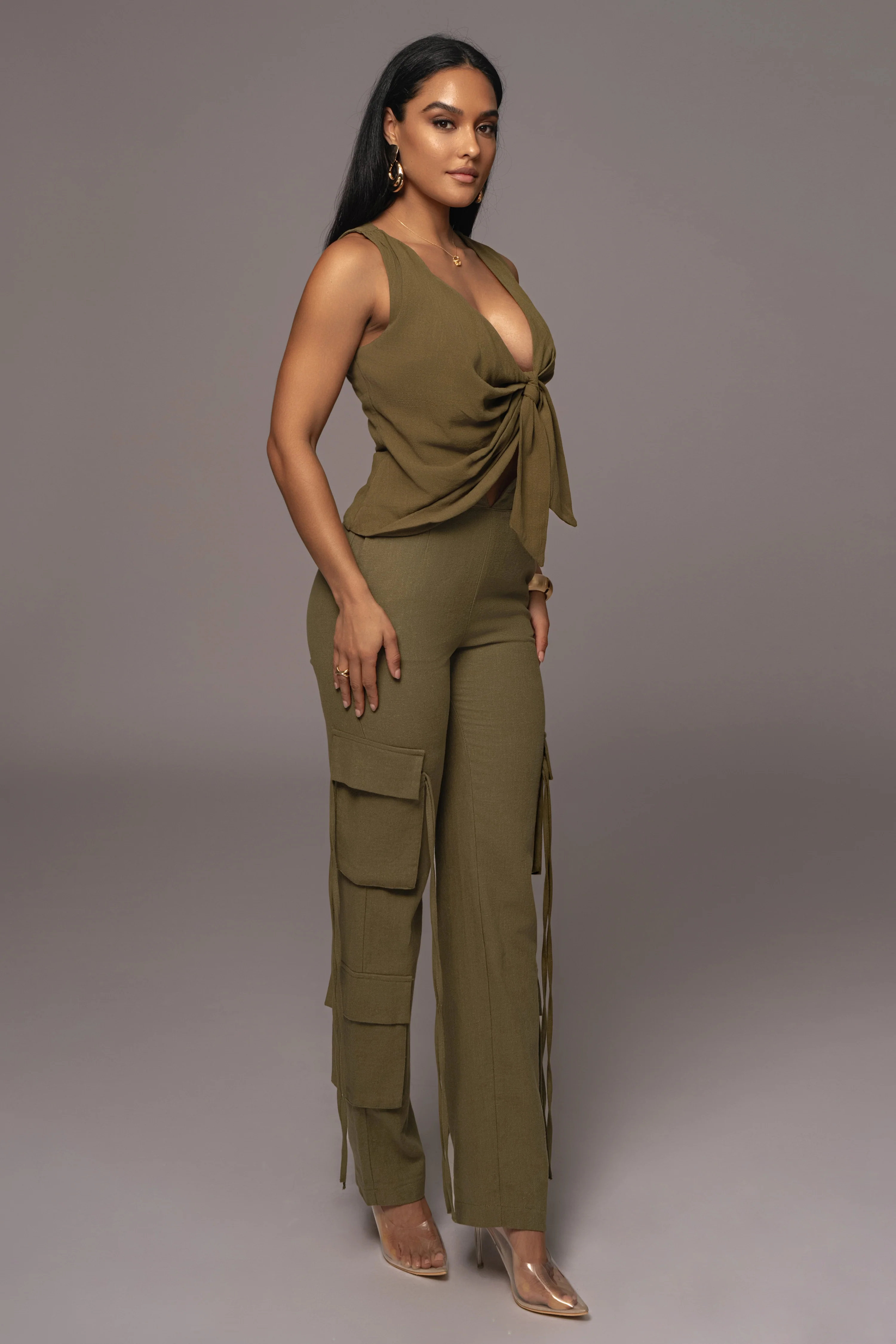 Olive Elicia Linen Top - Image 6