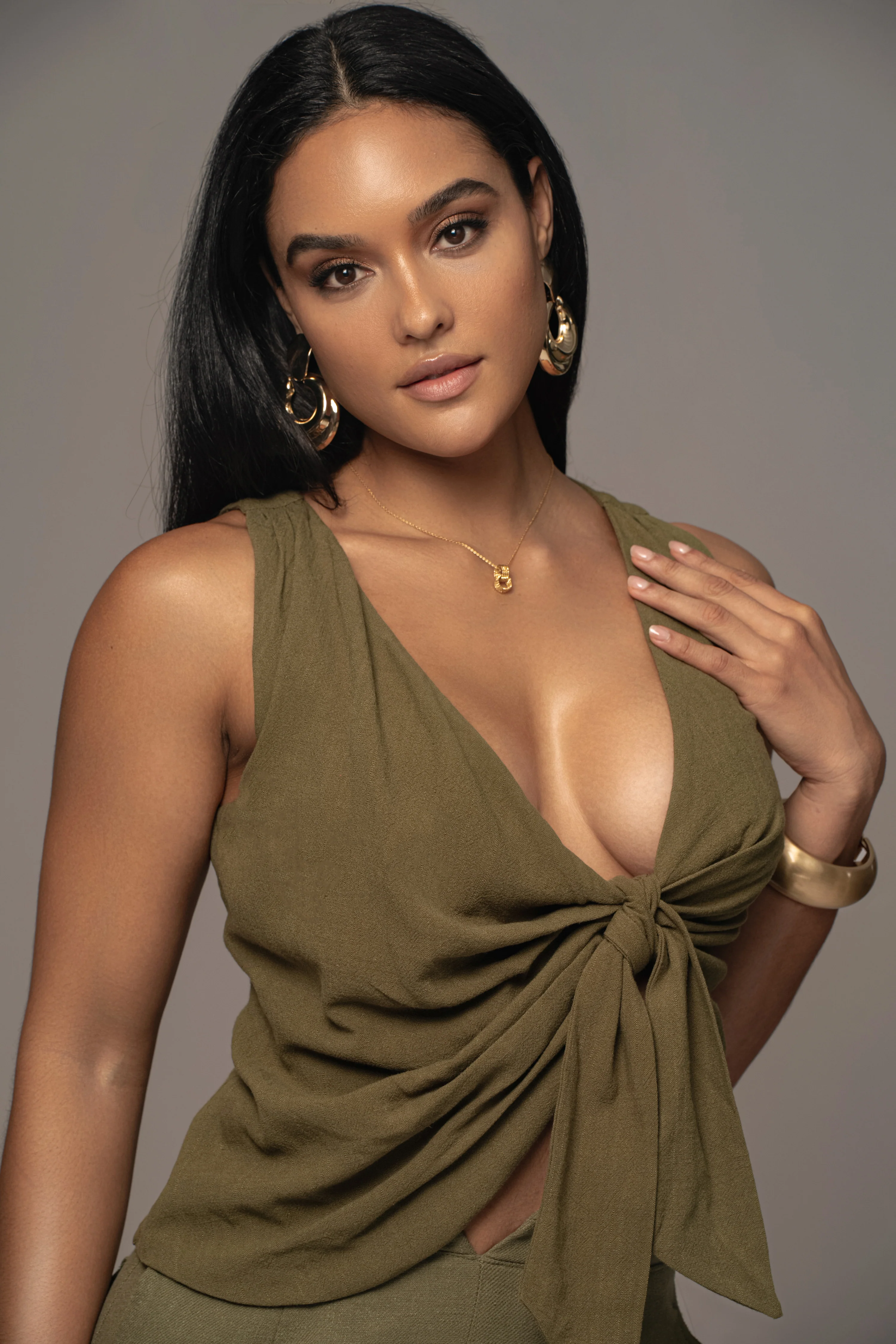 Olive Elicia Linen Top - Image 7