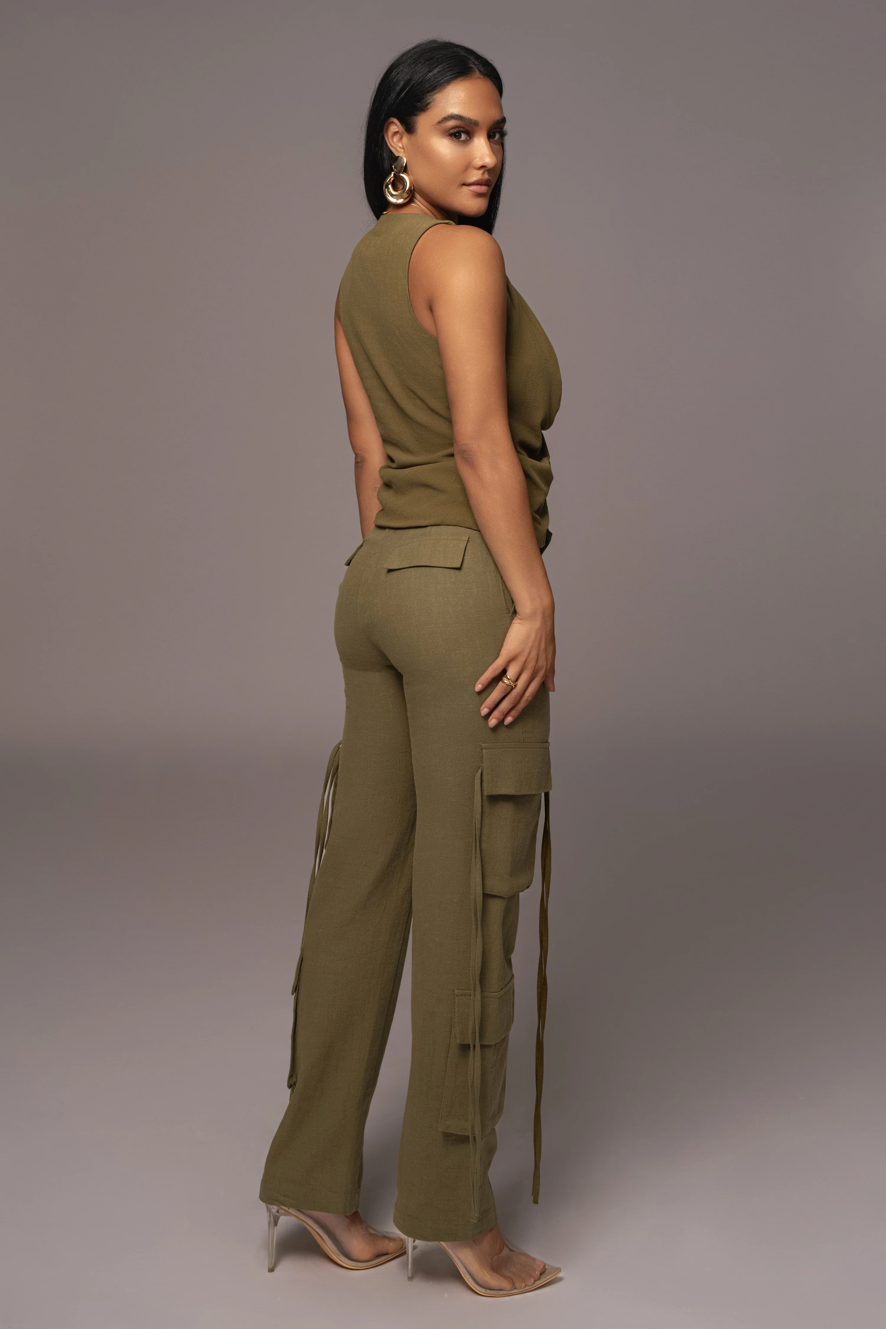 Olive Elicia Linen Top - Image 8