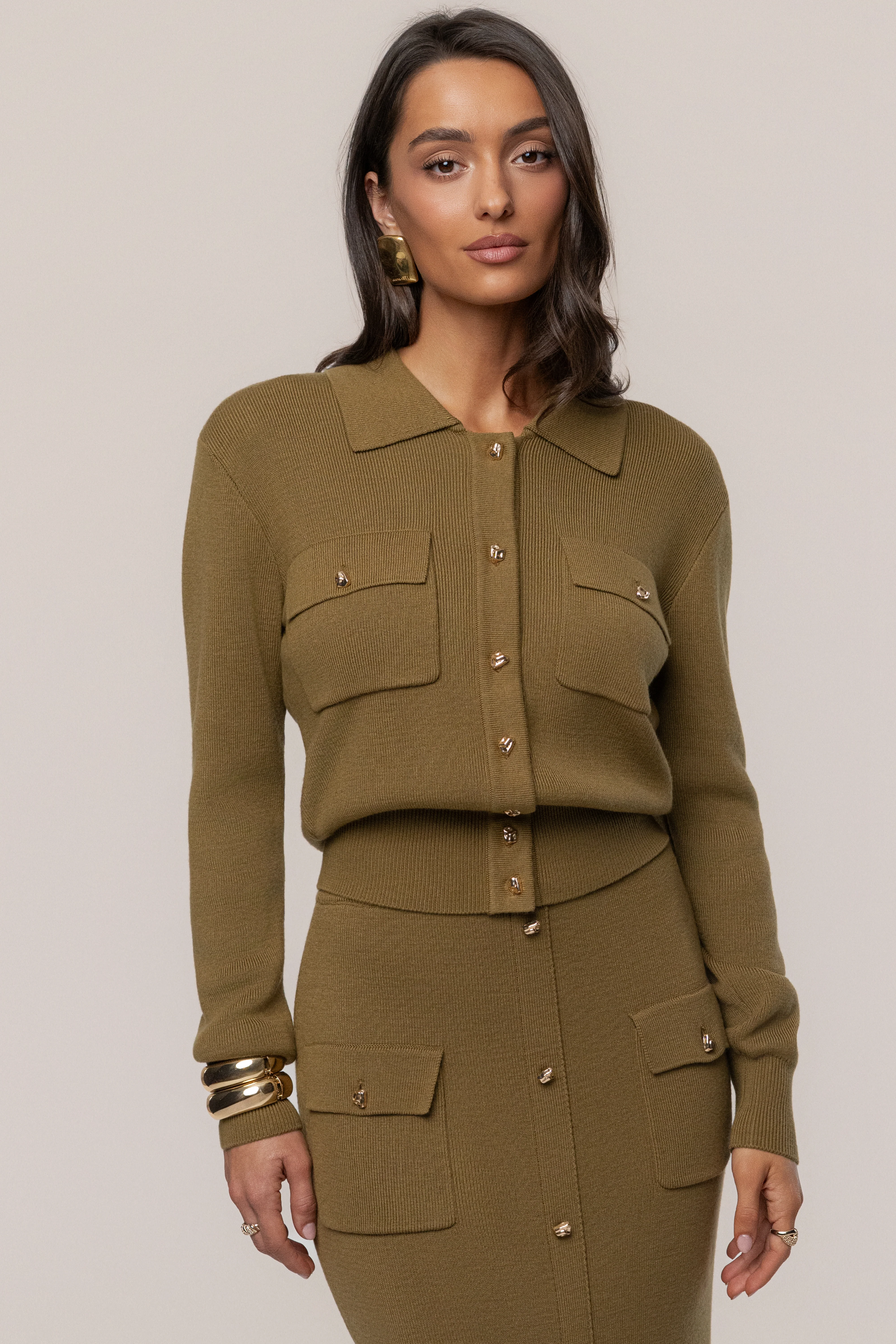 Olive Fall Bliss Maxi Skirt - Image 3