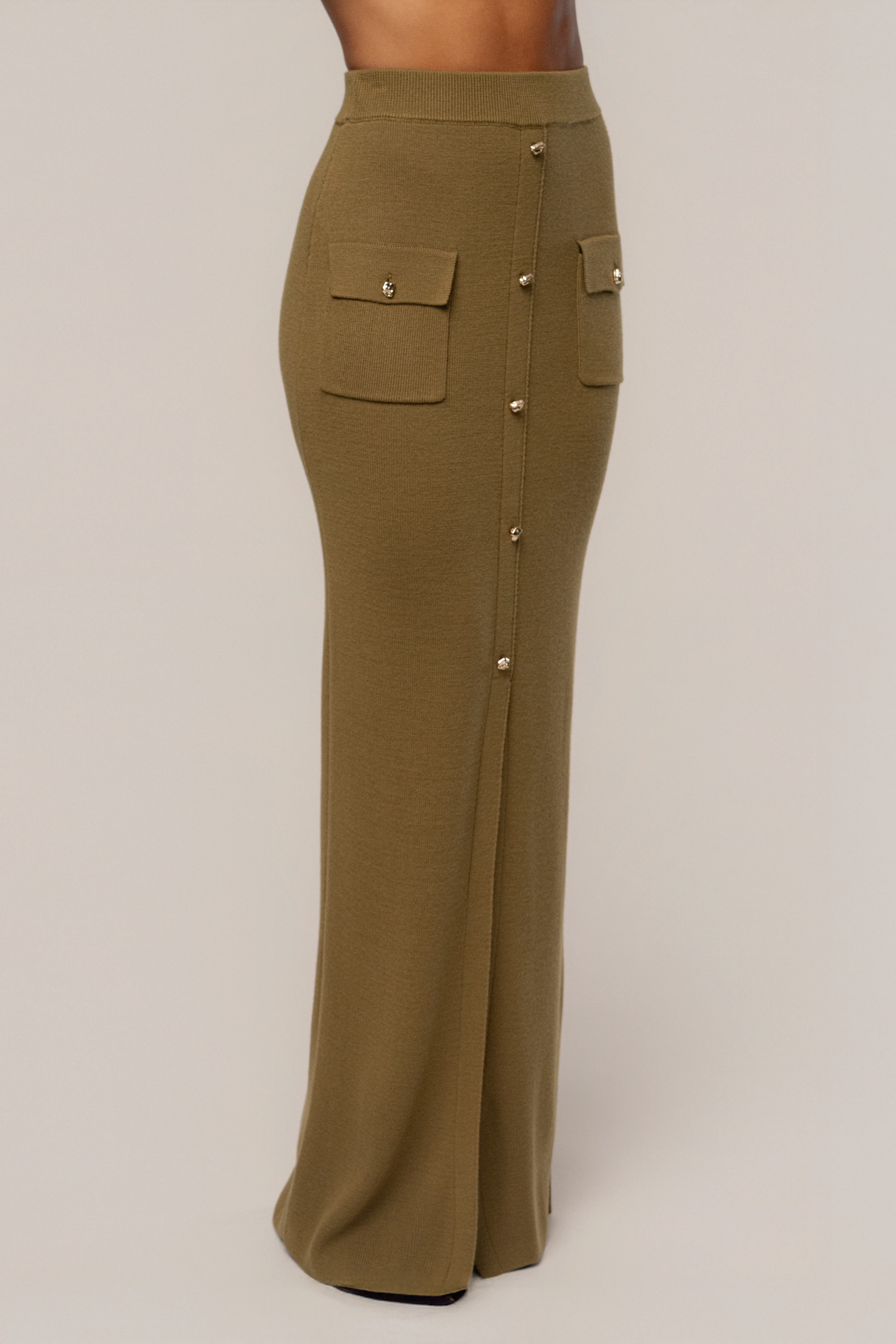 Olive Fall Bliss Maxi Skirt - Image 6