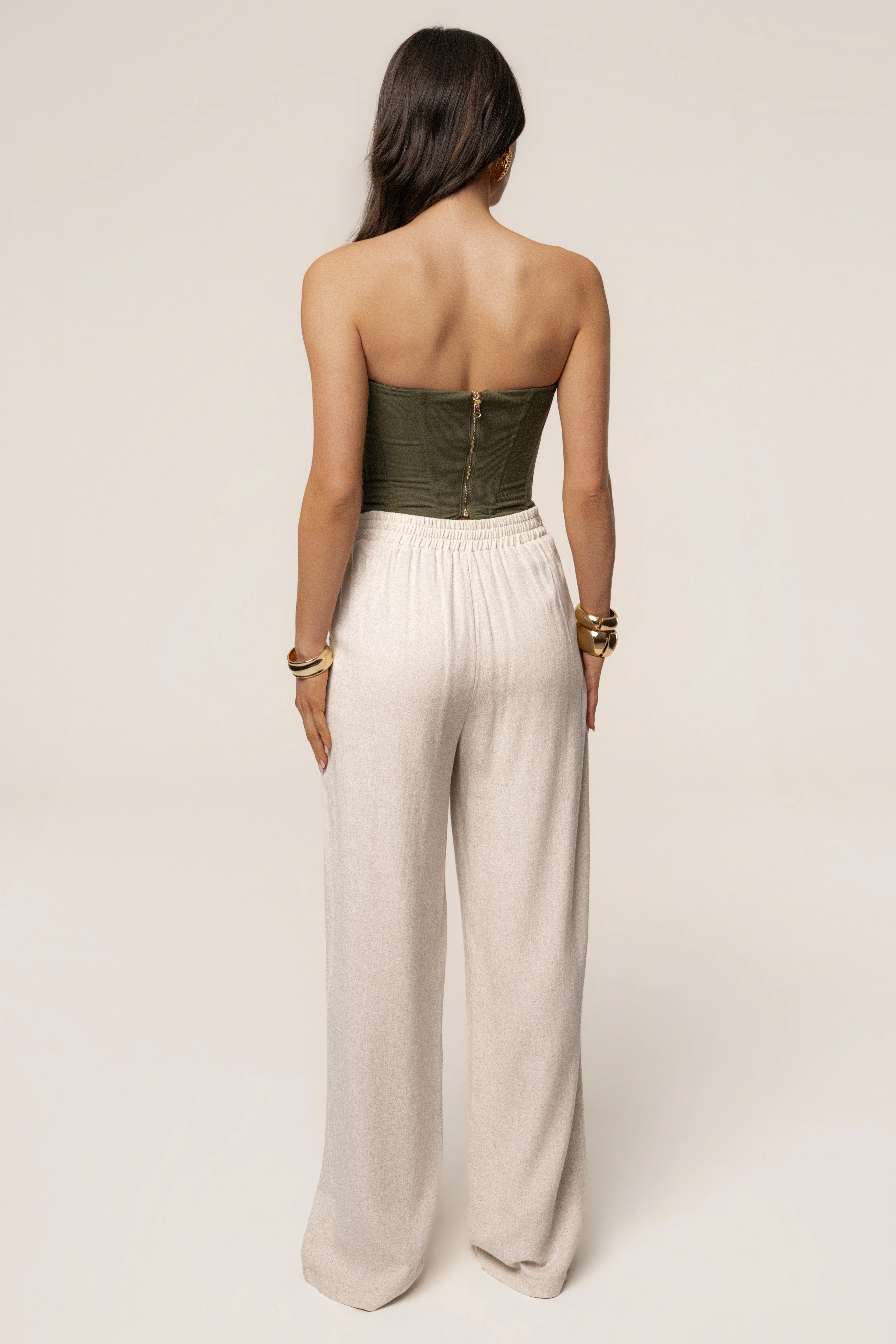 Olive Fenix Reversible Linen Corset - Image 12