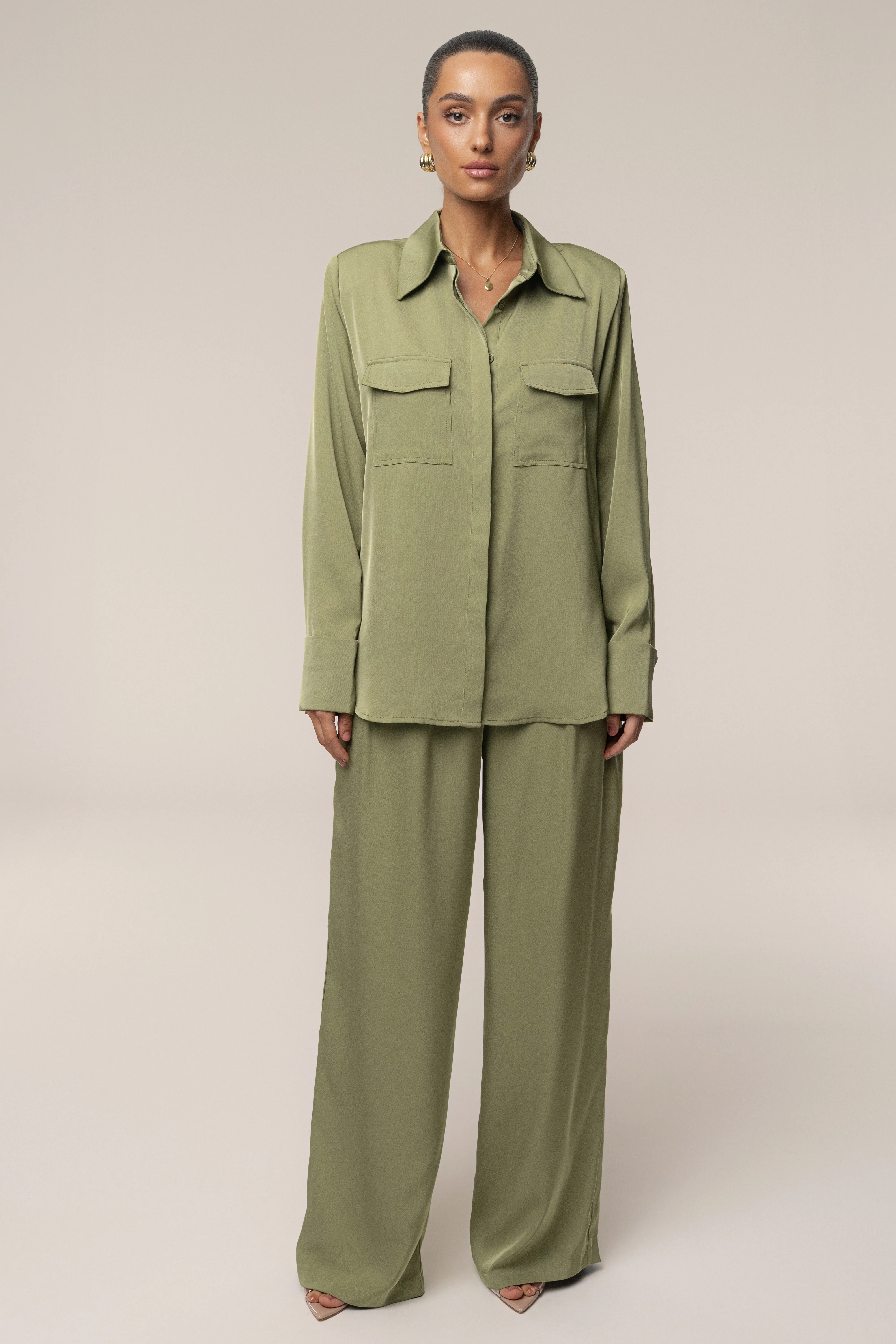 Olive Misty Button Up - Image 3