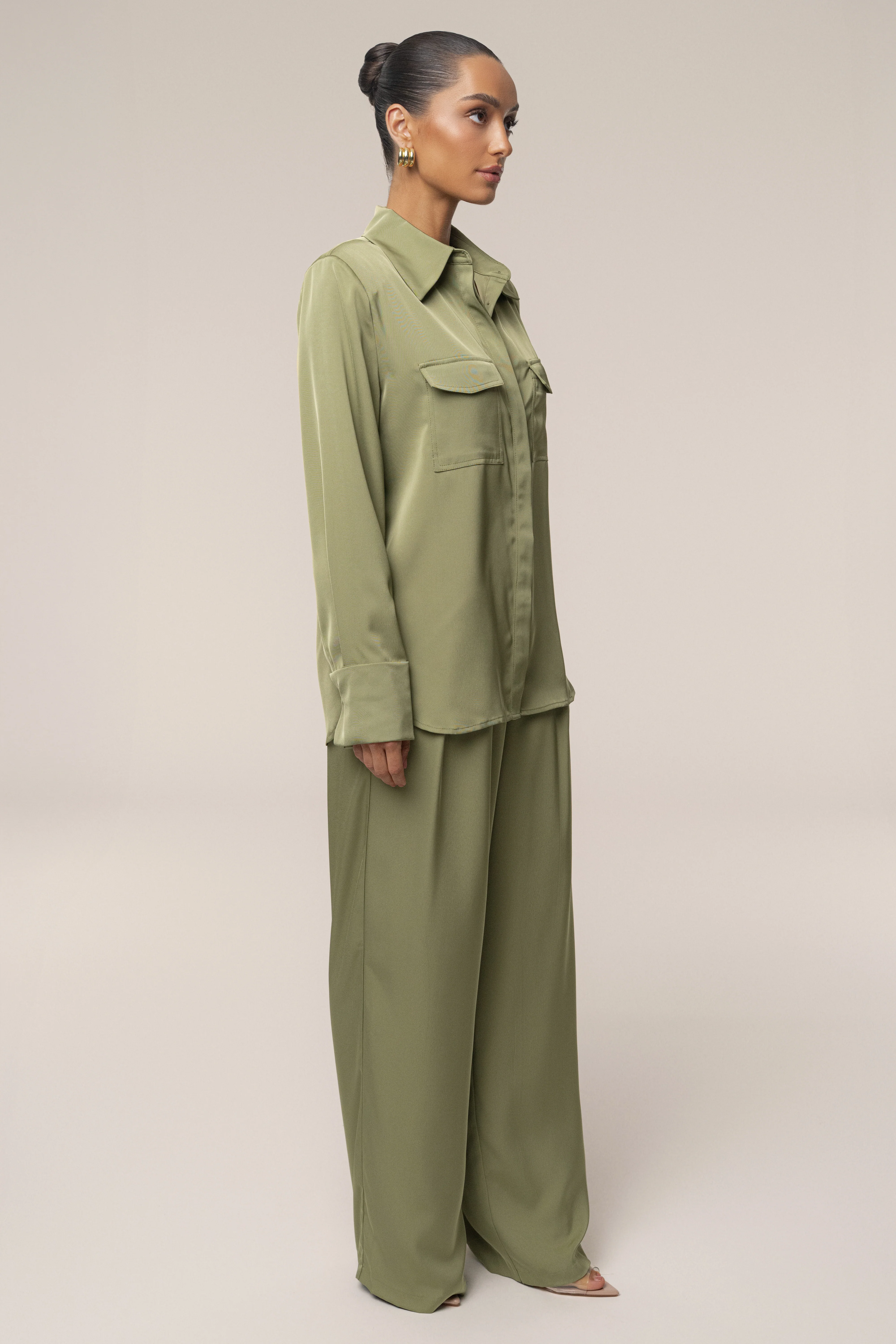 Olive Misty Button Up - Image 8