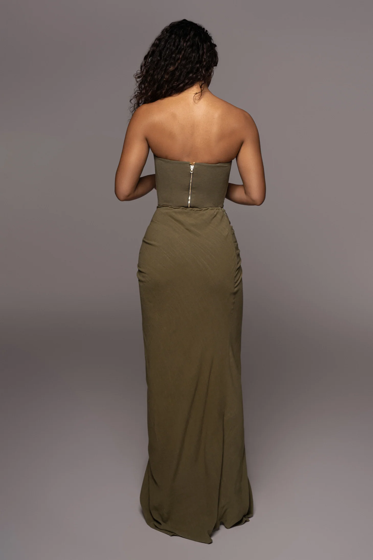 Olive Noelia Linen Slit Skirt - Image 5