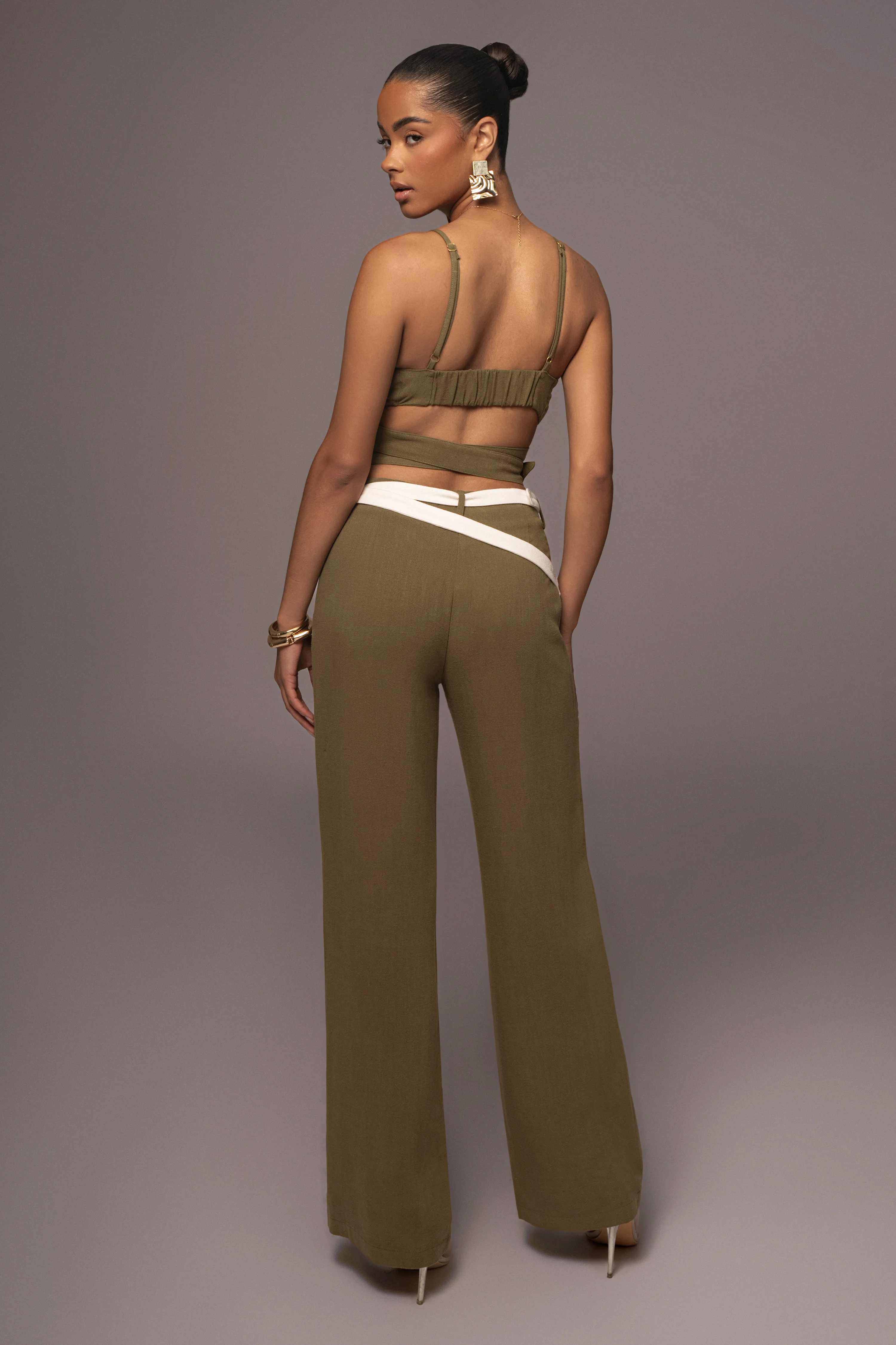 Olive Ocean Depths Linen Top - Image 4