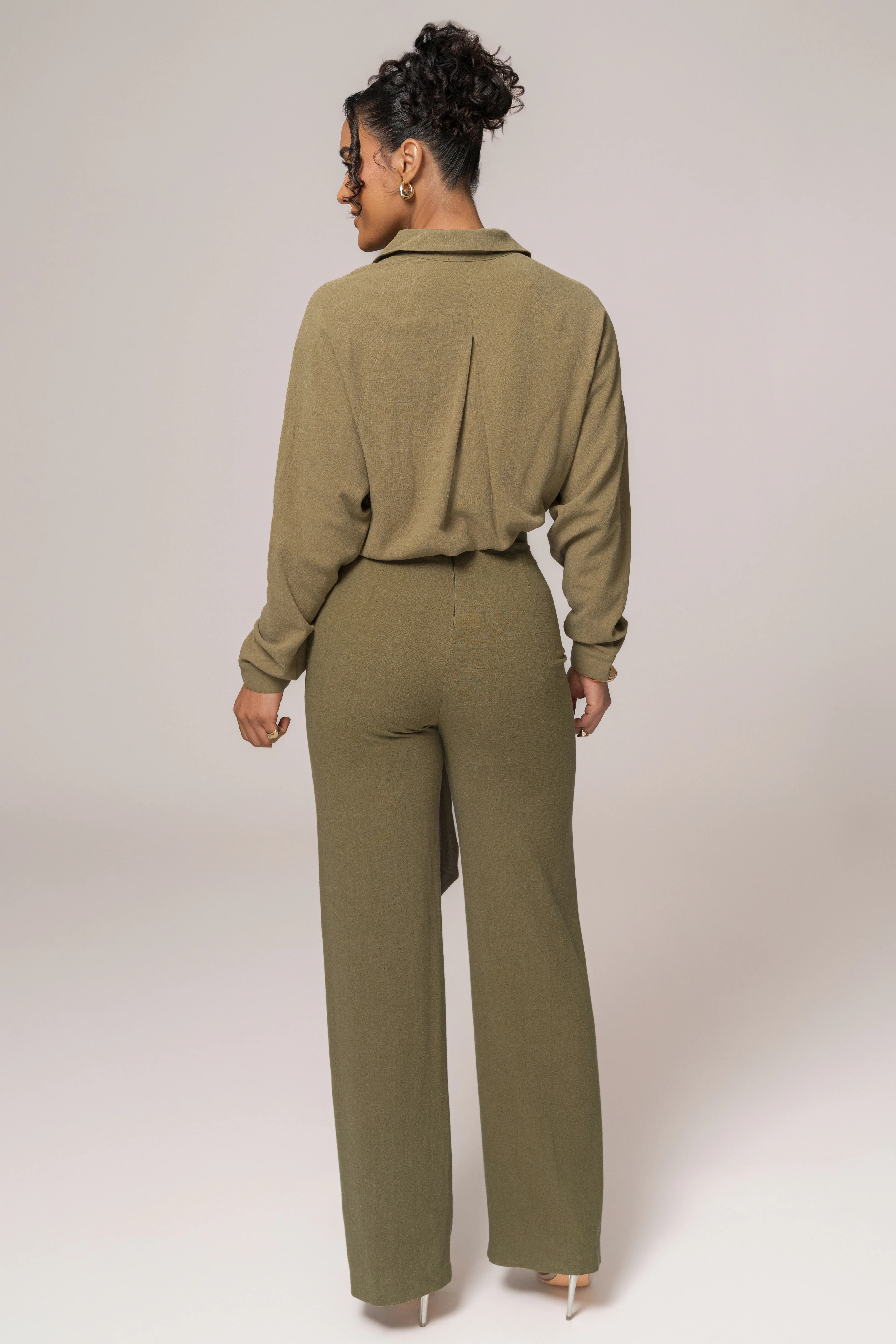 Olive Soho Front Tied Woven Top - Image 7