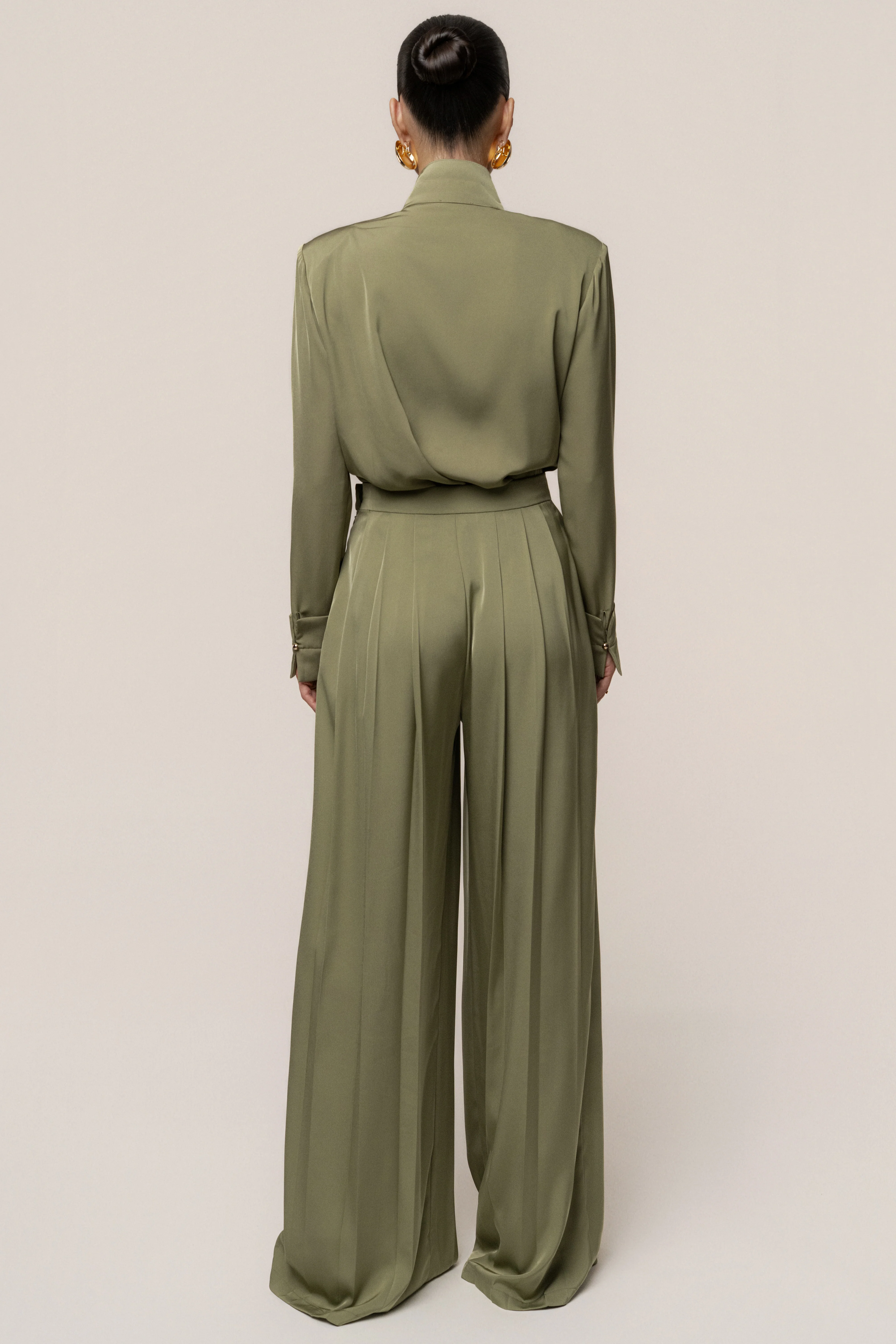 Olive Visionary Pleated Bodysuit - Image 13