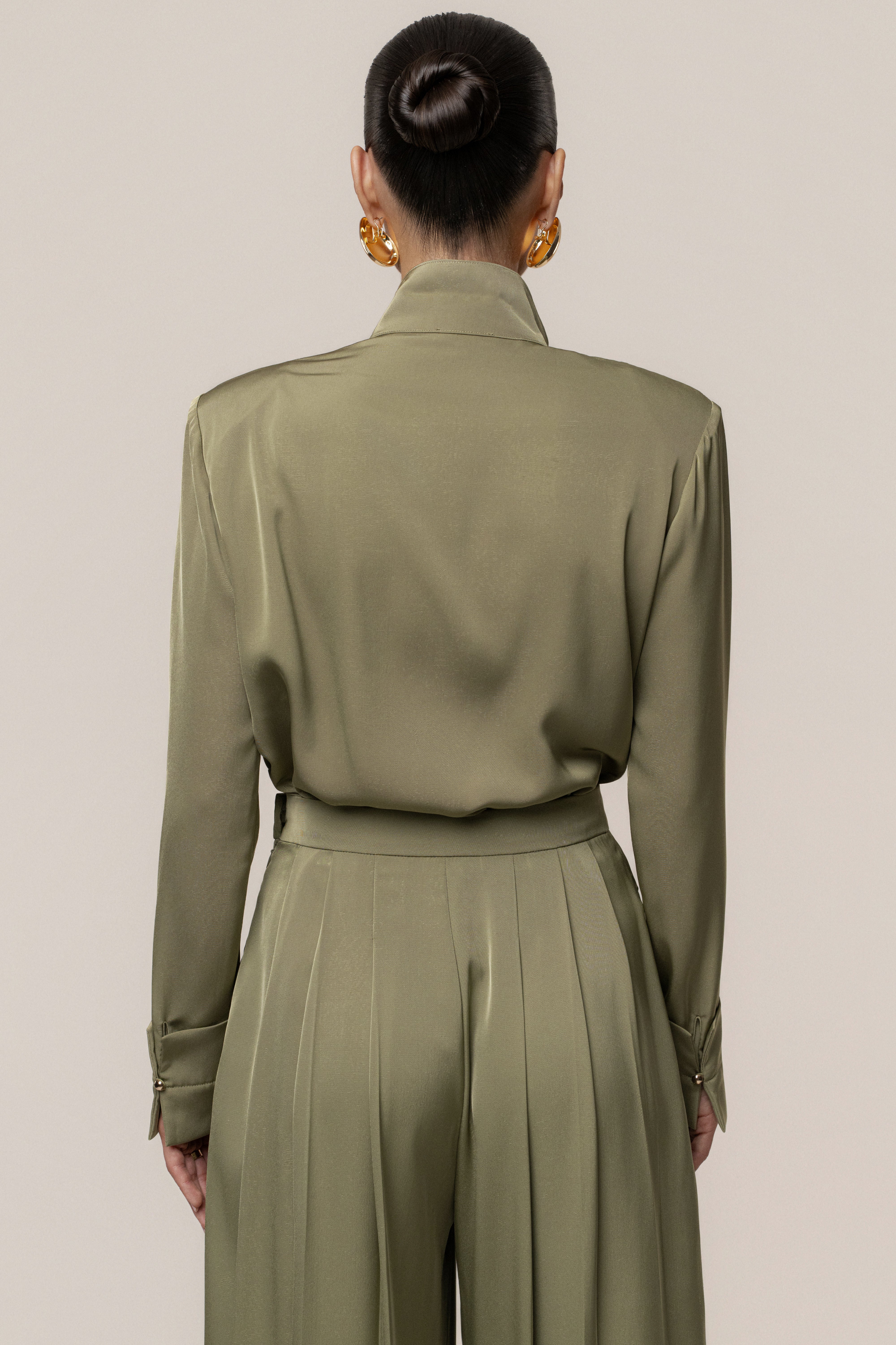 Olive Visionary Pleated Bodysuit - Image 15