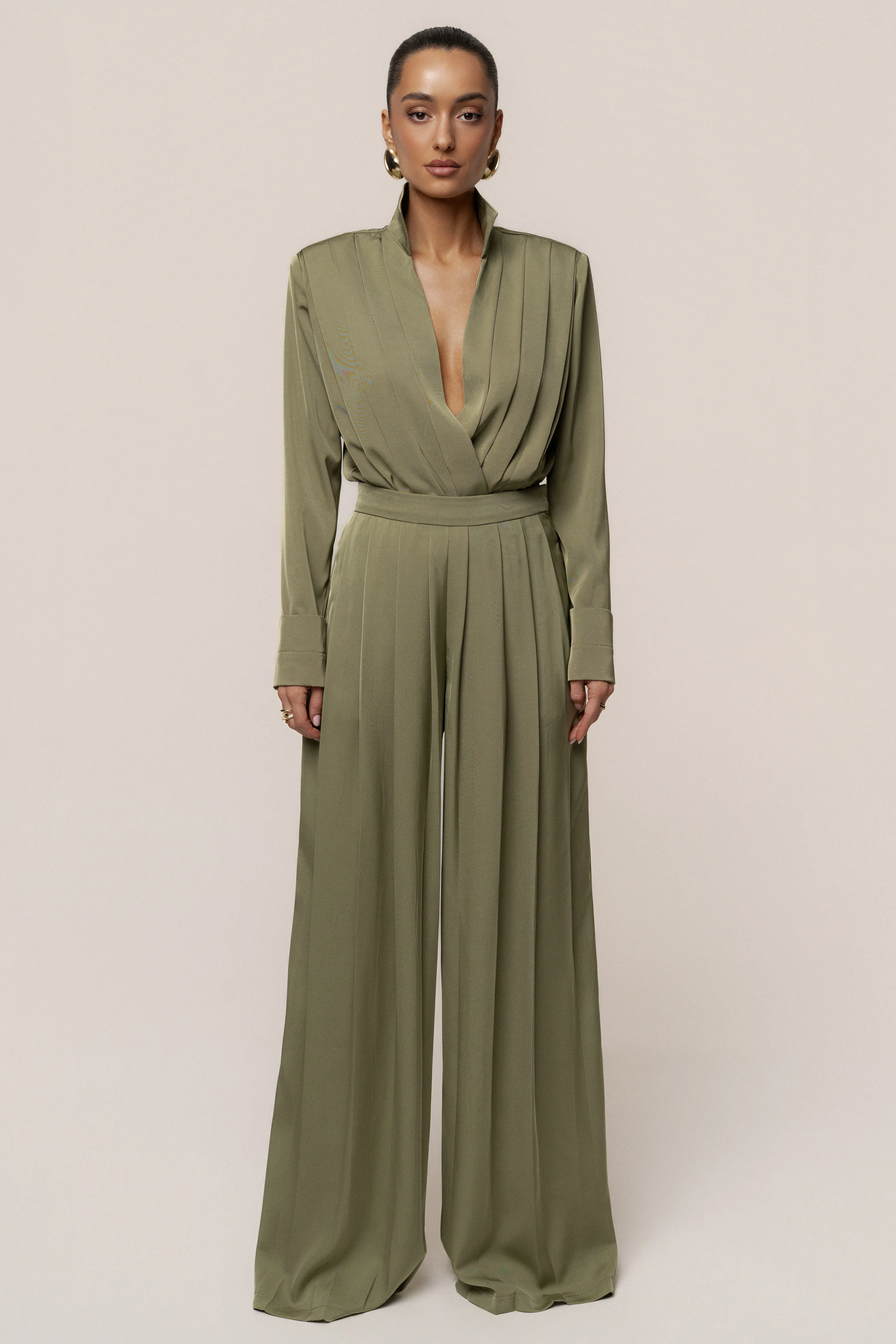 Olive Visionary Pleated Bodysuit - Image 4